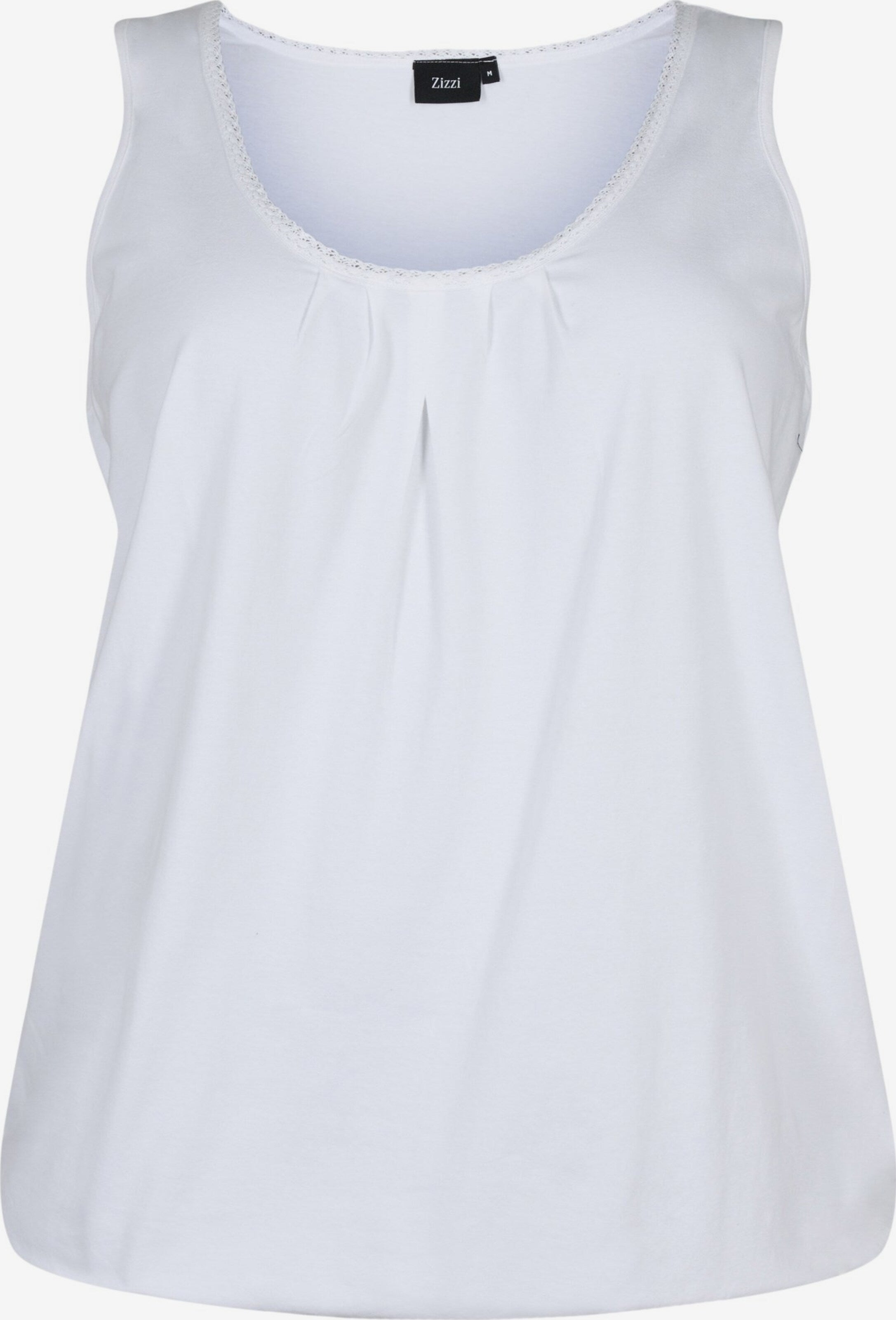 Zizzi Tanktops Top Polly Dames Offwhite