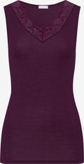 HANRO Kanten Tops Top Woolen Lace Dames Aubergine