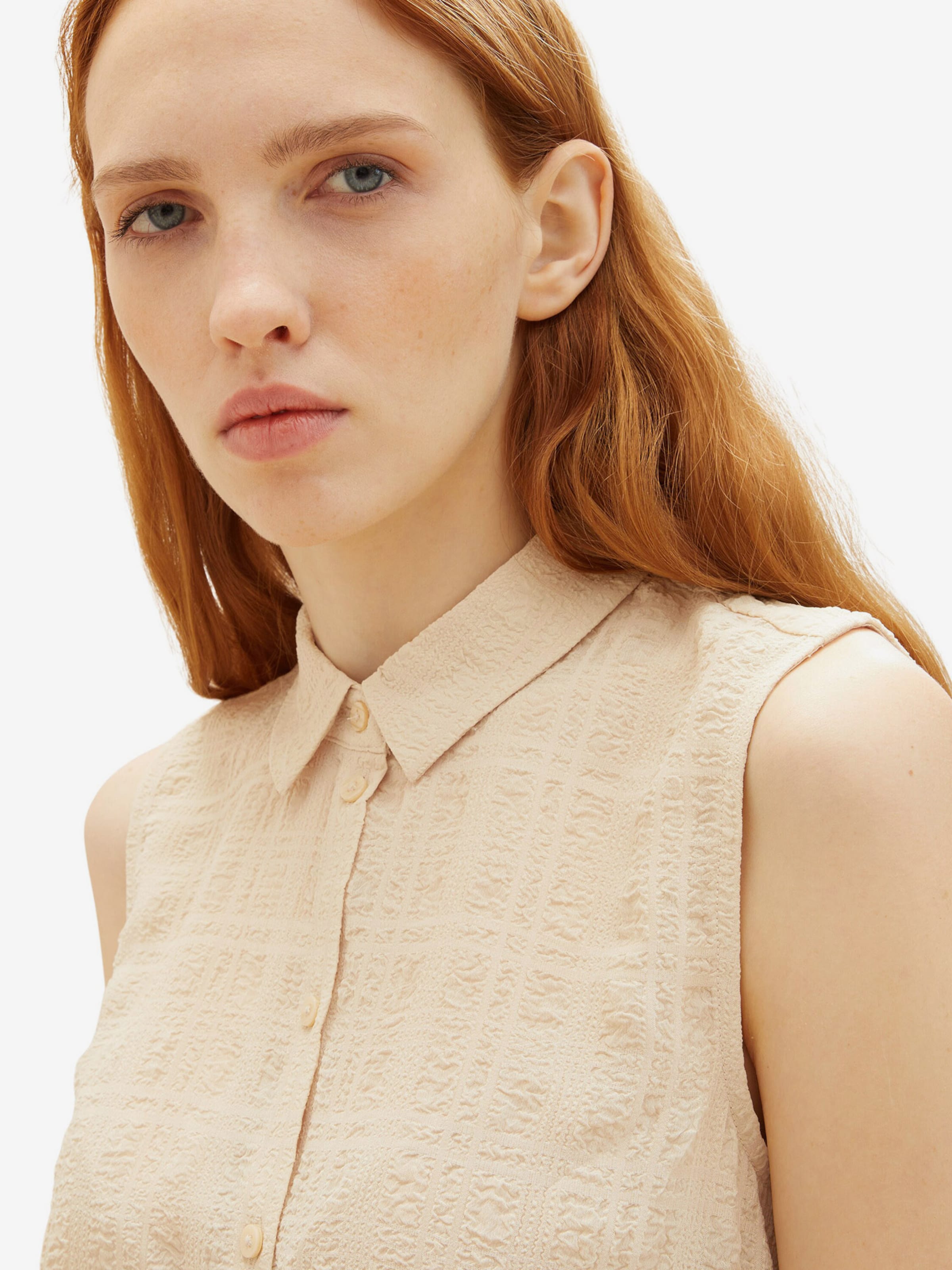 TOM TAILOR Denim Blouse Tops Blouse Dames Lichtbeige