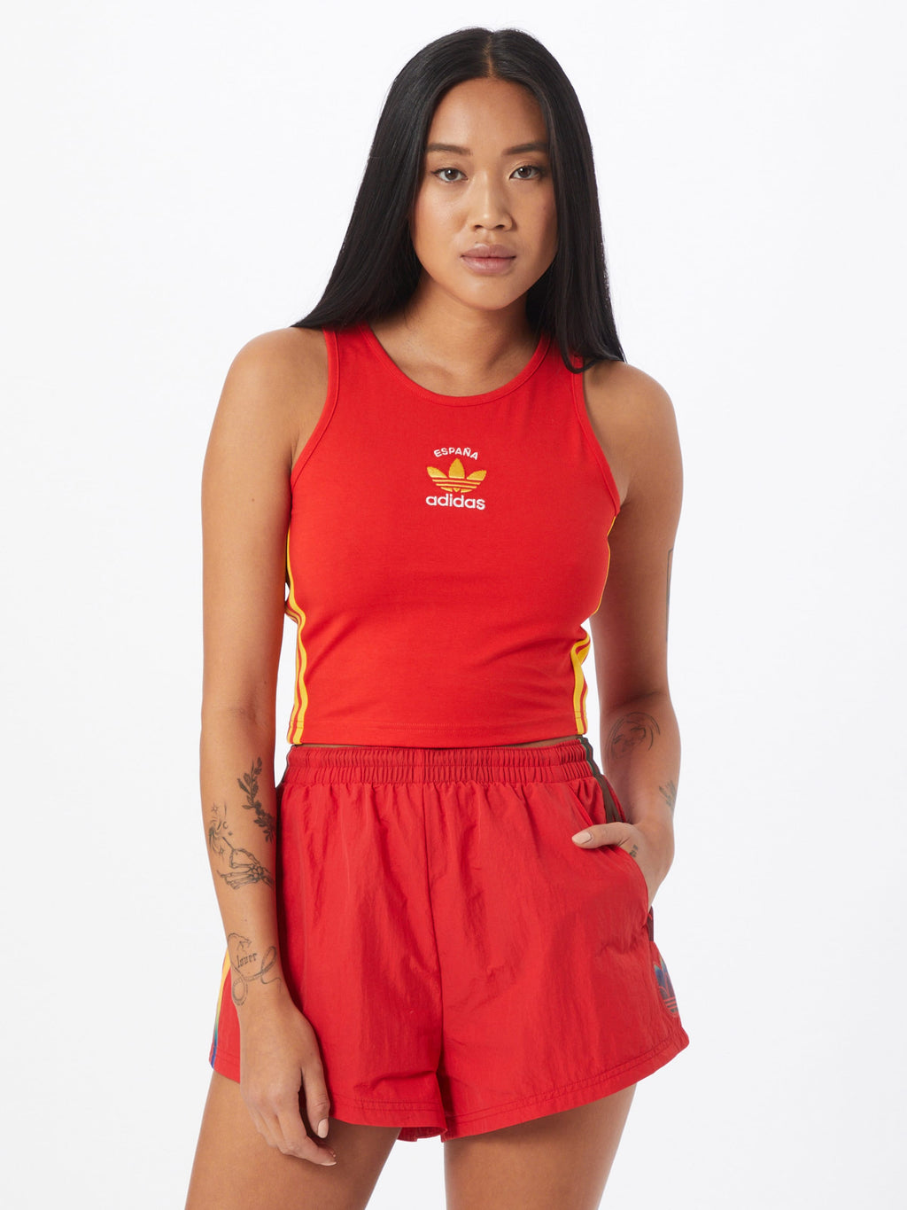Adidas Originals Crop Tops Top Dames Cranberry
