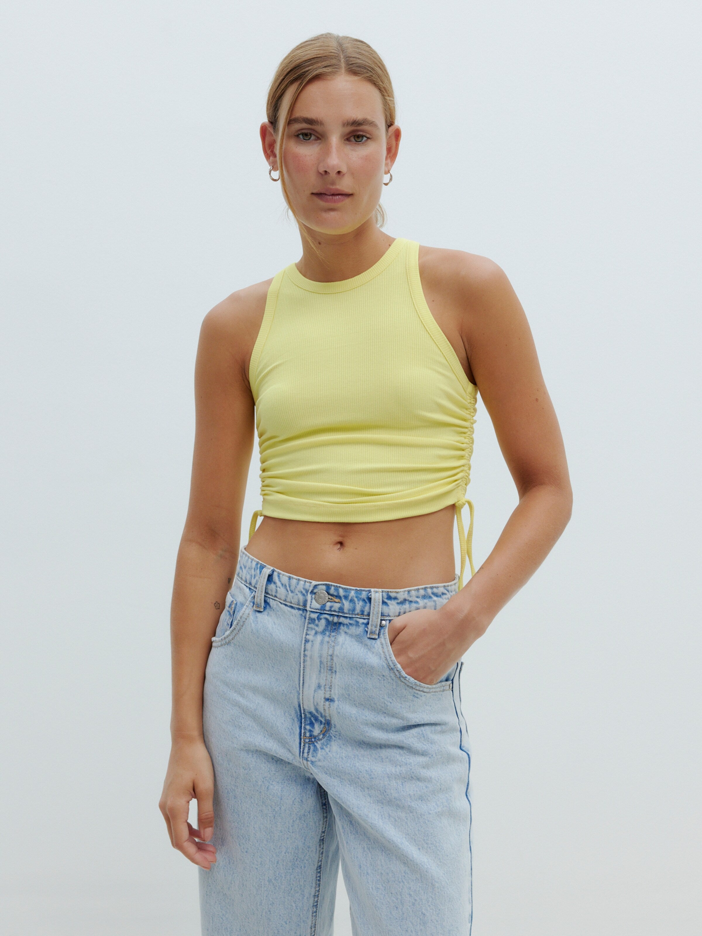 EDITED Crop Tops Top Lovis Dames Geel