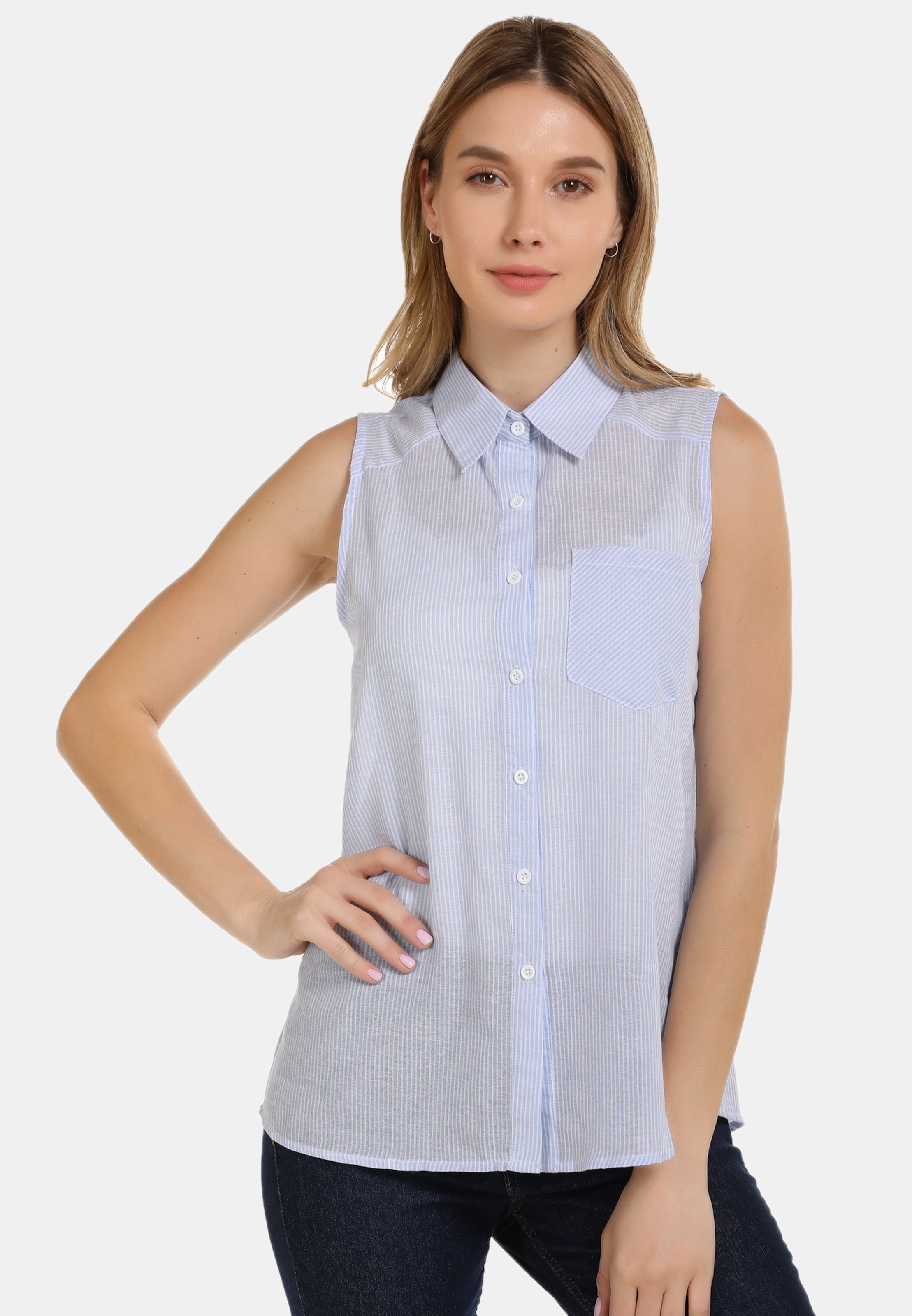  Blouse Tops Blouse Dames Lichtblauw