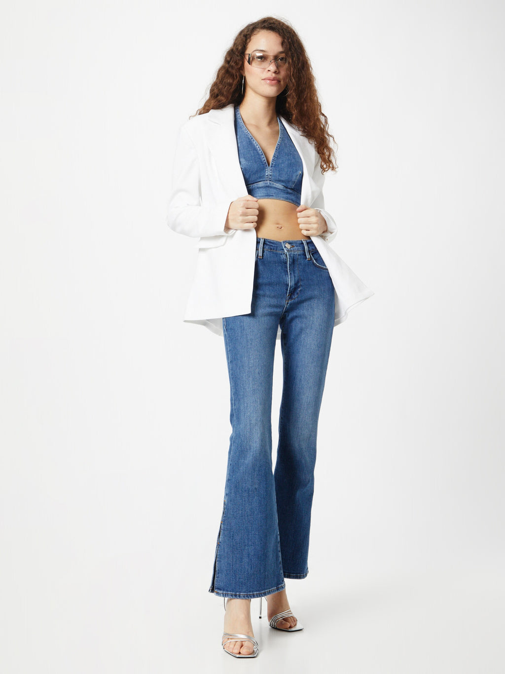 Guess Crop Tops Top THALIA Dames Blauw