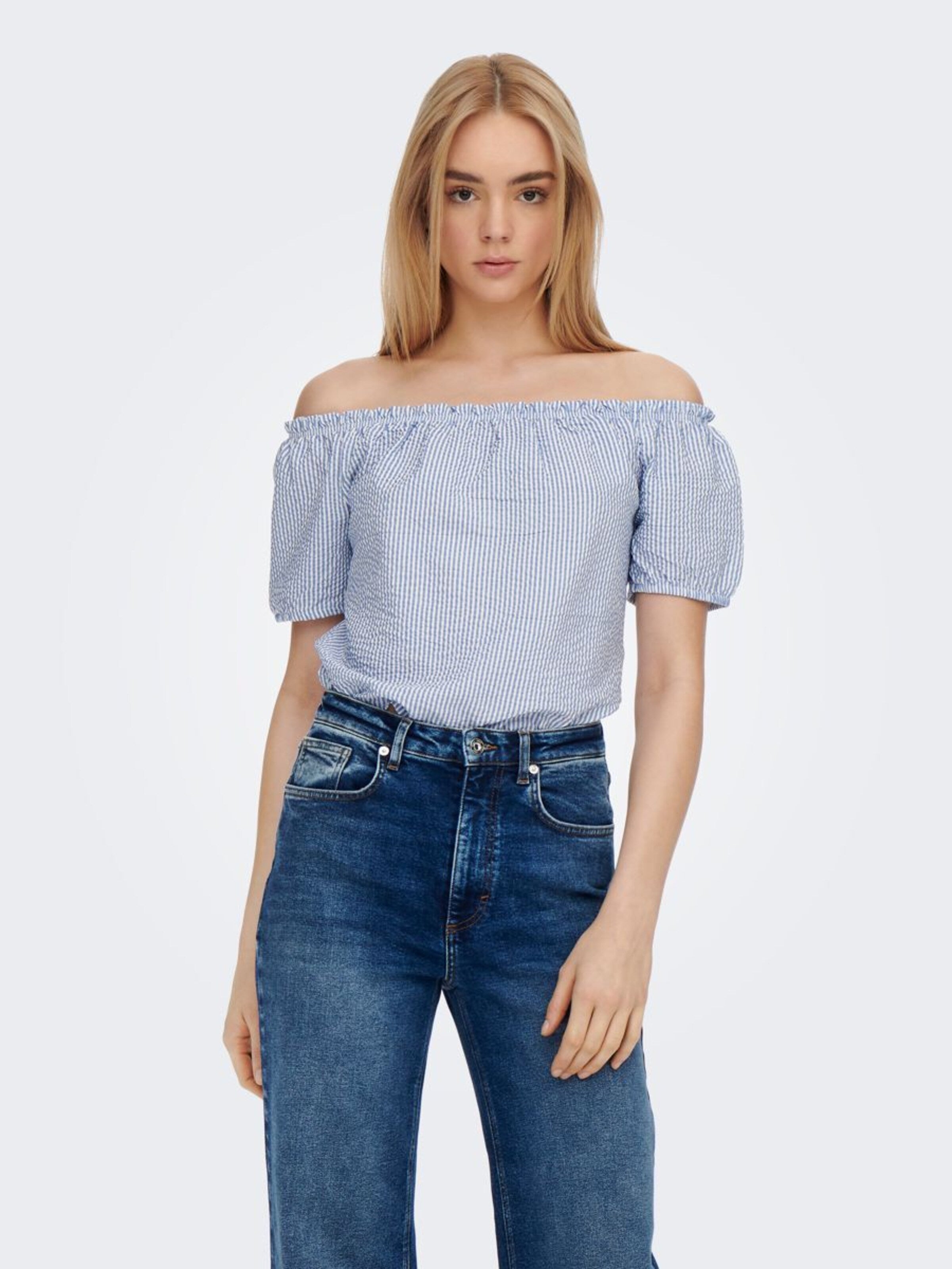 ONLY Uitgaanstops Top Dames Blauw / Wit