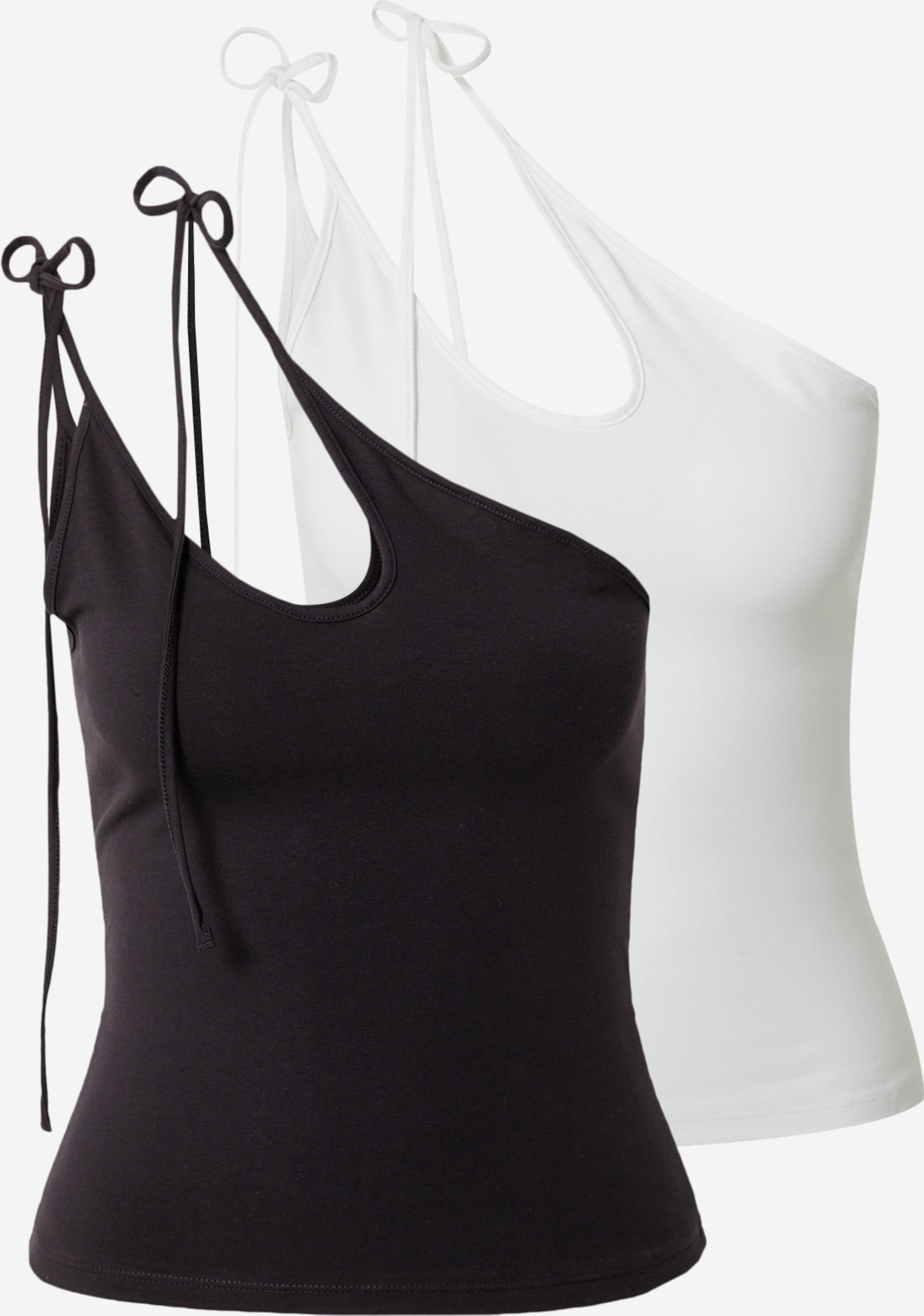 WEEKDAY Uitgaanstops Top Michelle Dames Zwart / Wit