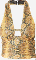 GCDS Crop Tops Top Dames Geel / Safraan