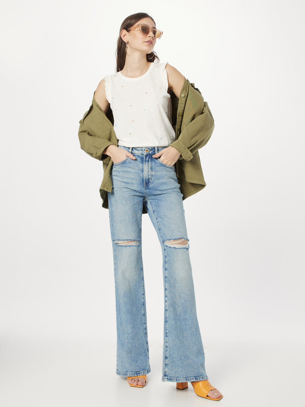  Mouwloze Shirts Top TILDE Dames Wit