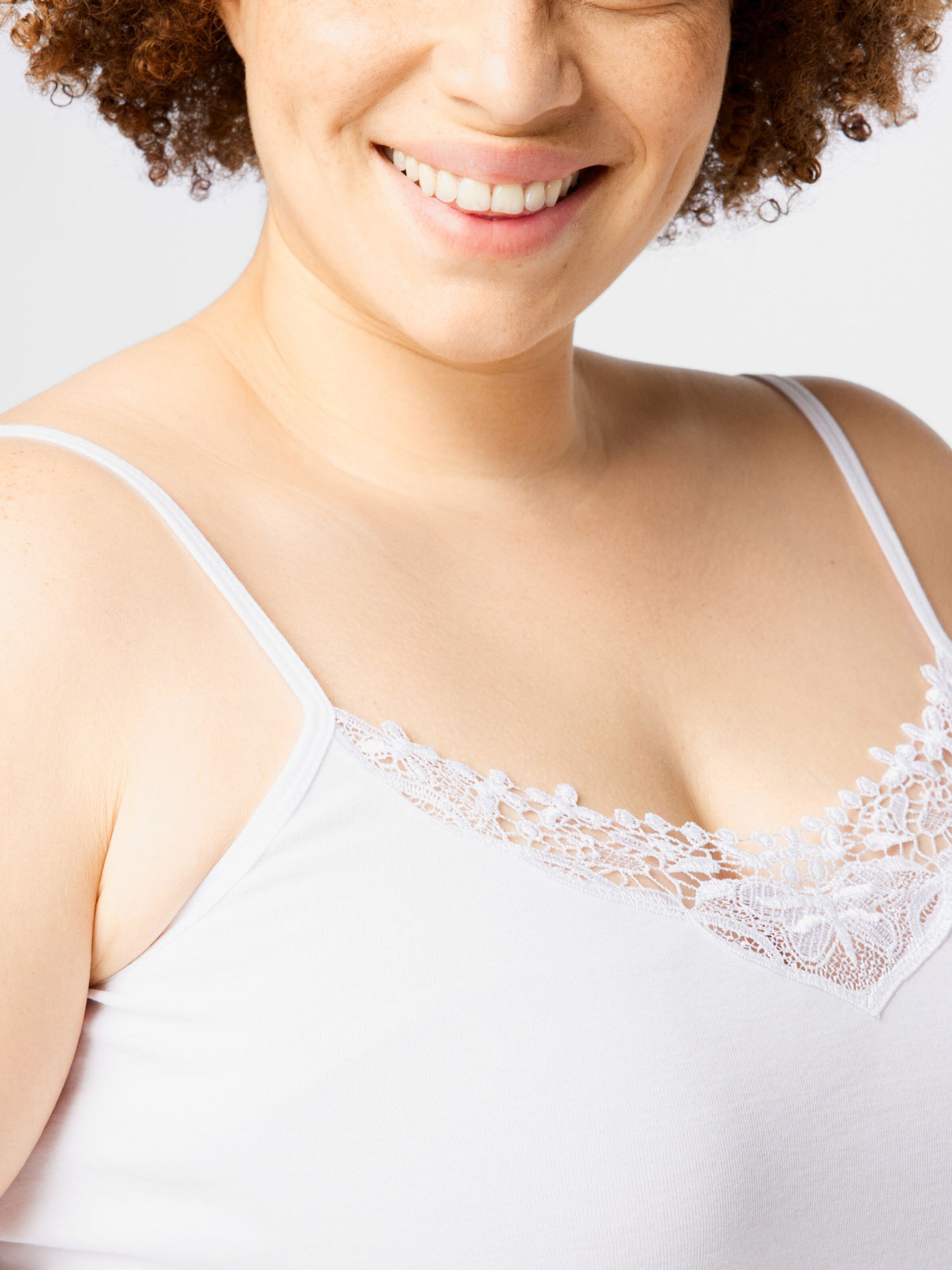 ONLY CARMAKOMA Kanten Tops Top KIRAZ Dames Zwart / Wit