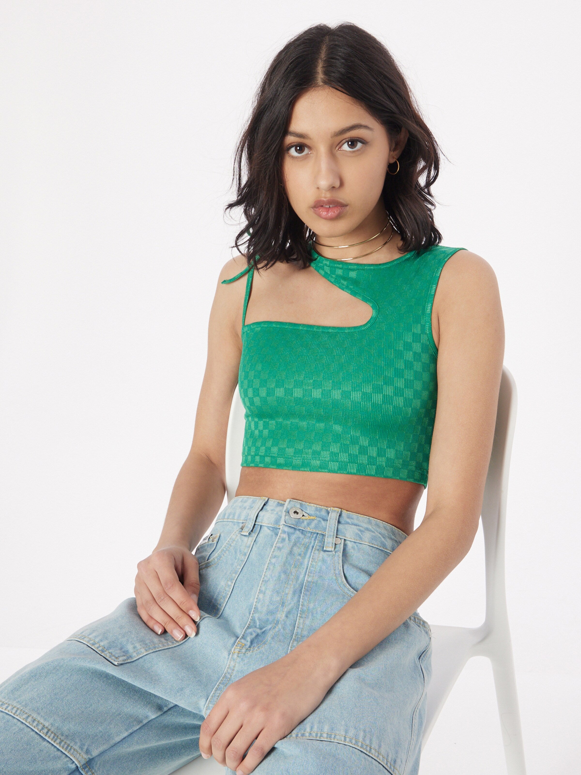 Daisy Street Crop Tops Top Dames Groen