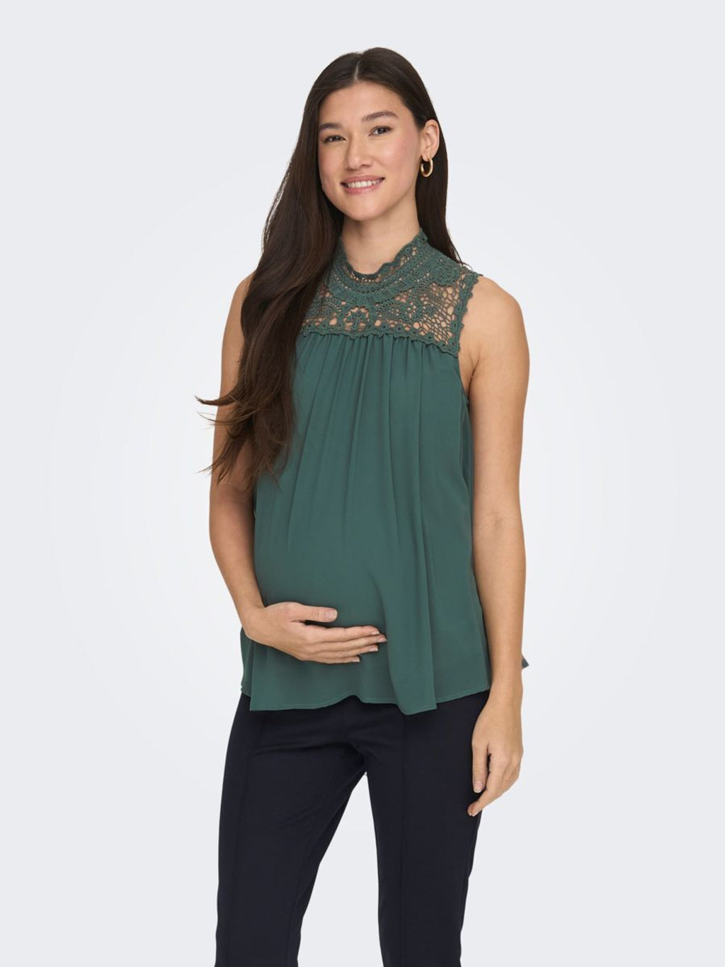 ONLY MATERNITY Kanten Tops Top Dames Groen