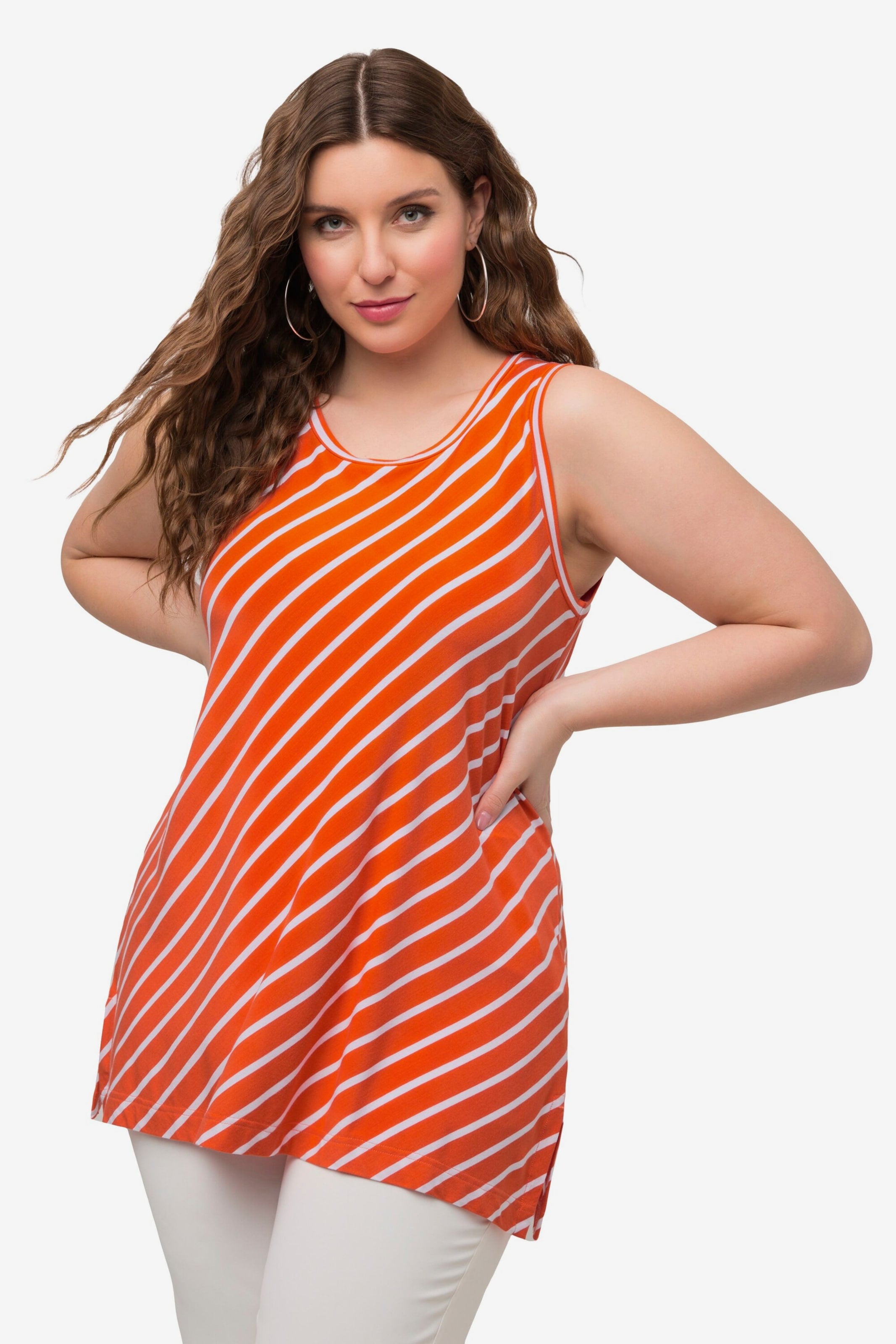 Ulla Popken Mouwloze Shirts Top Dames Oranje