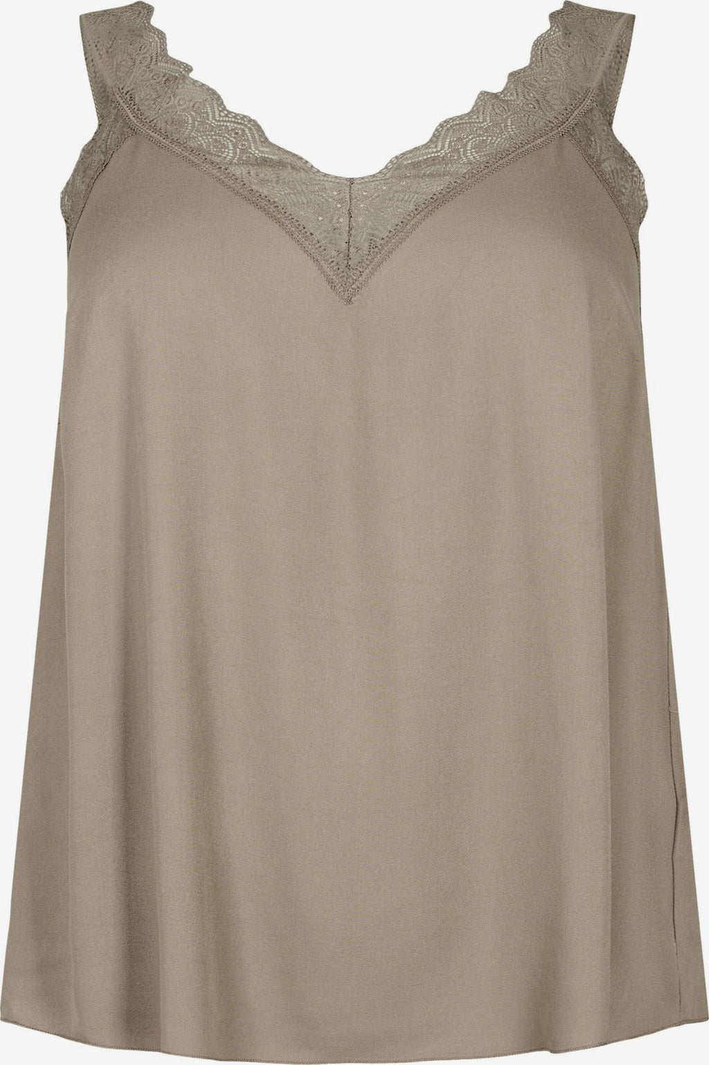 Zizzi Kanten Tops Top Cabali Dames Beige