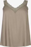 Zizzi Kanten Tops Top Cabali Dames Beige