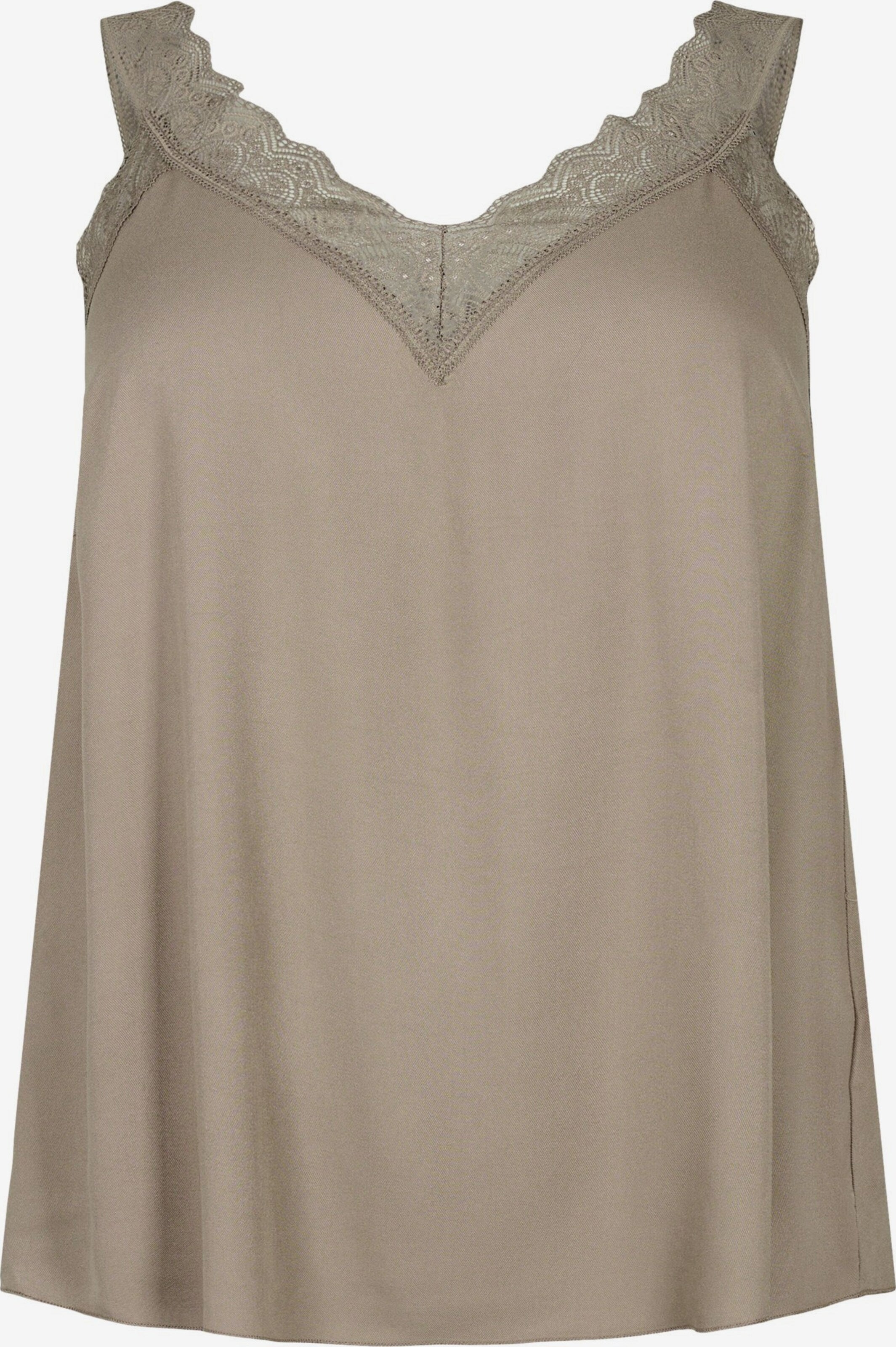 Zizzi Kanten Tops Top Cabali Dames Beige