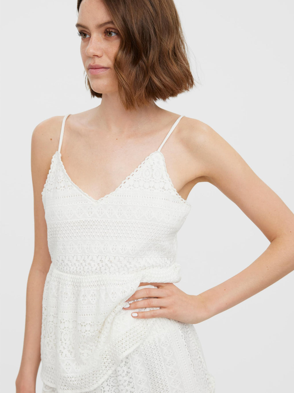Vero Moda Kanten Tops Top Honey Dames Wit