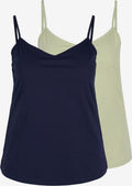 Zizzi Spaghetti Tops Top Dames Navy / Pastelgroen