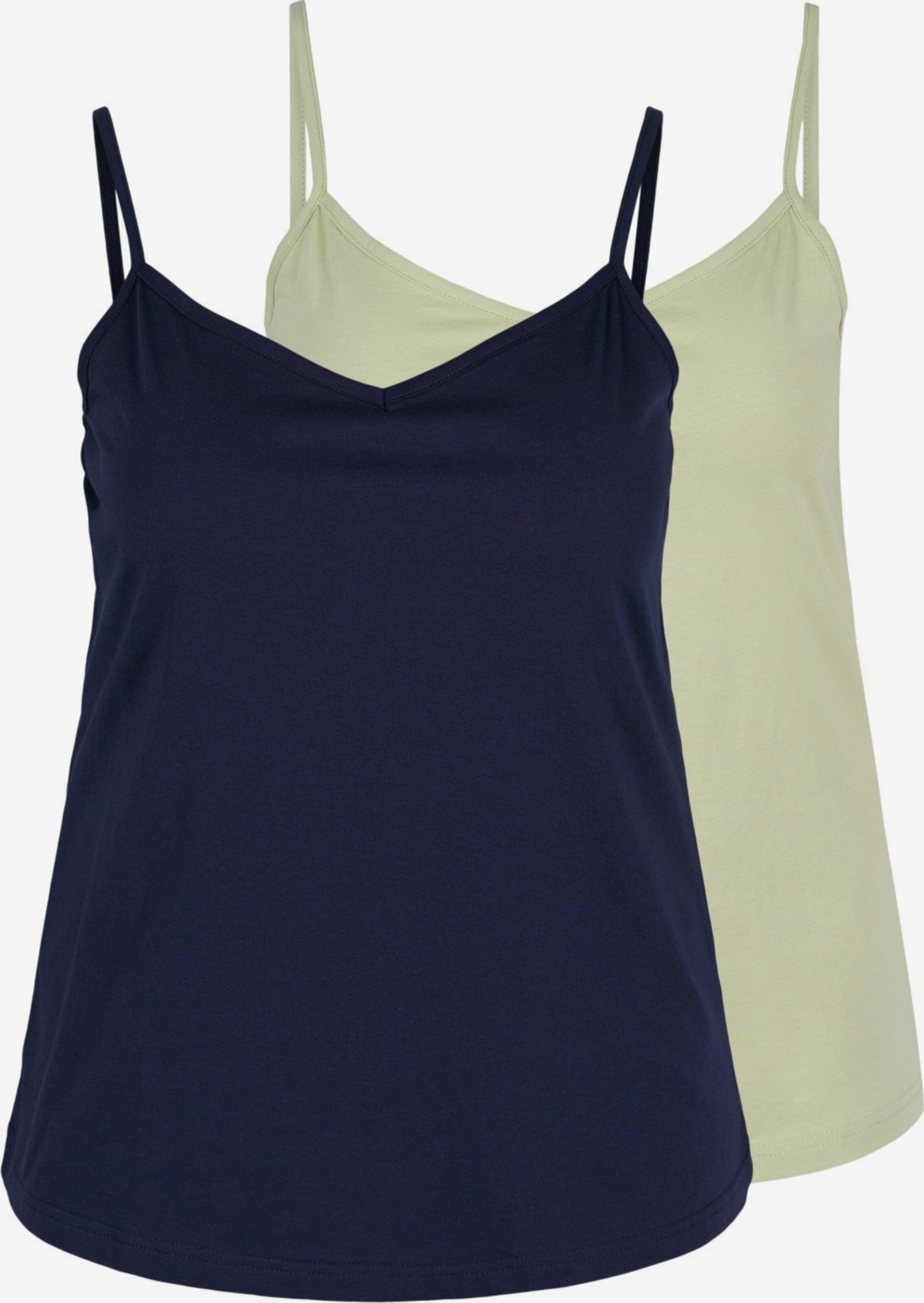 Zizzi Spaghetti Tops Top Dames Navy / Pastelgroen