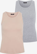  Tanktops Top Dames Grijs / Pastelroze