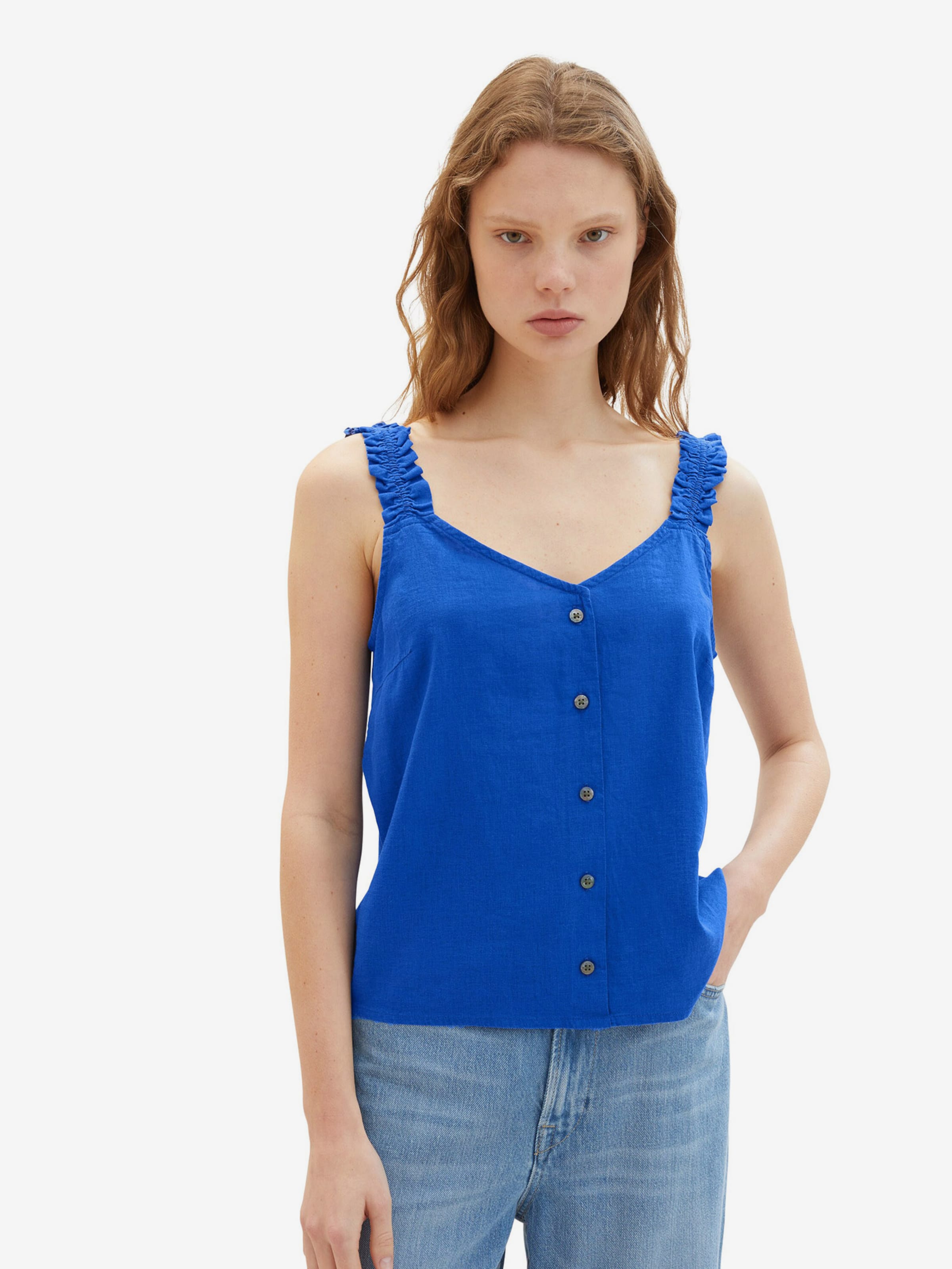 TOM TAILOR Denim Blouse Tops Blouse Dames Royal Blue/koningsblauw