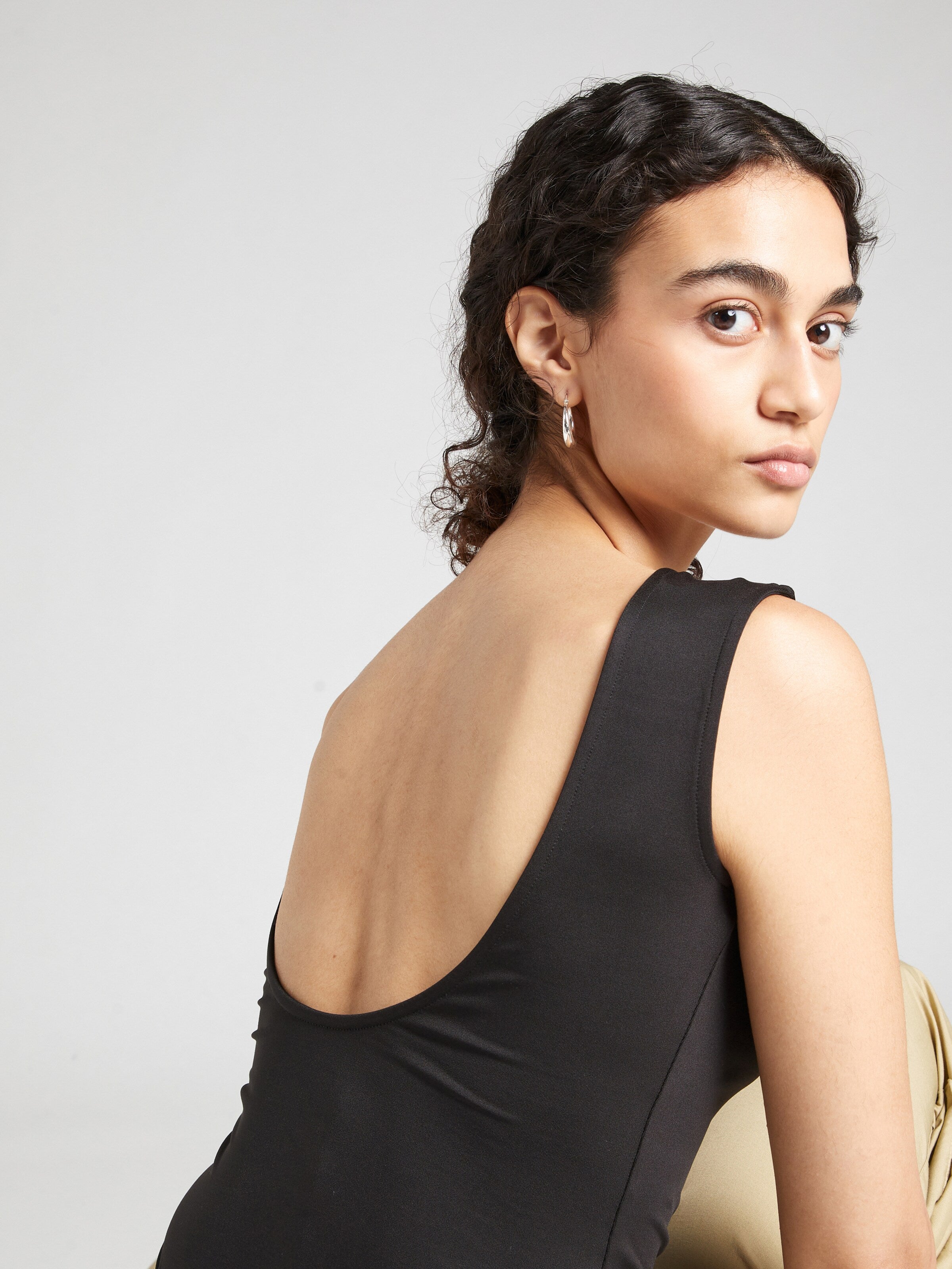 WEEKDAY Mouwloze Shirts Top Alba Dames Zwart
