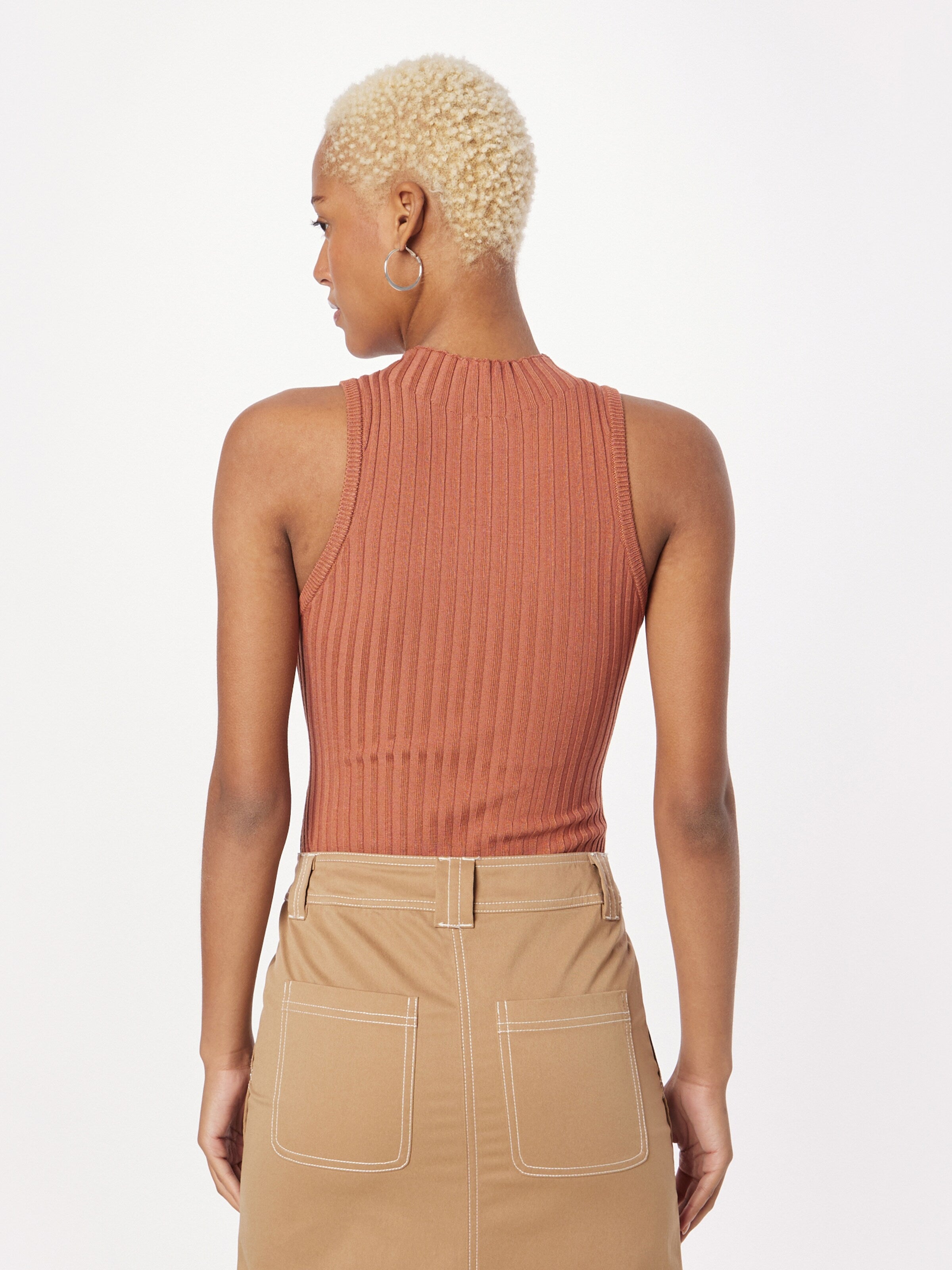 URBAN CLASSICS Mouwloze Shirts Shirt Body Dames Roestbruin