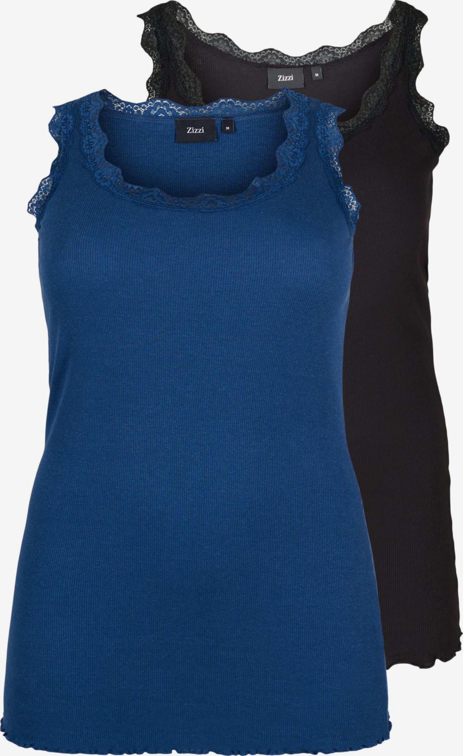 Zizzi Kanten Tops Top Liv Dames Zwart