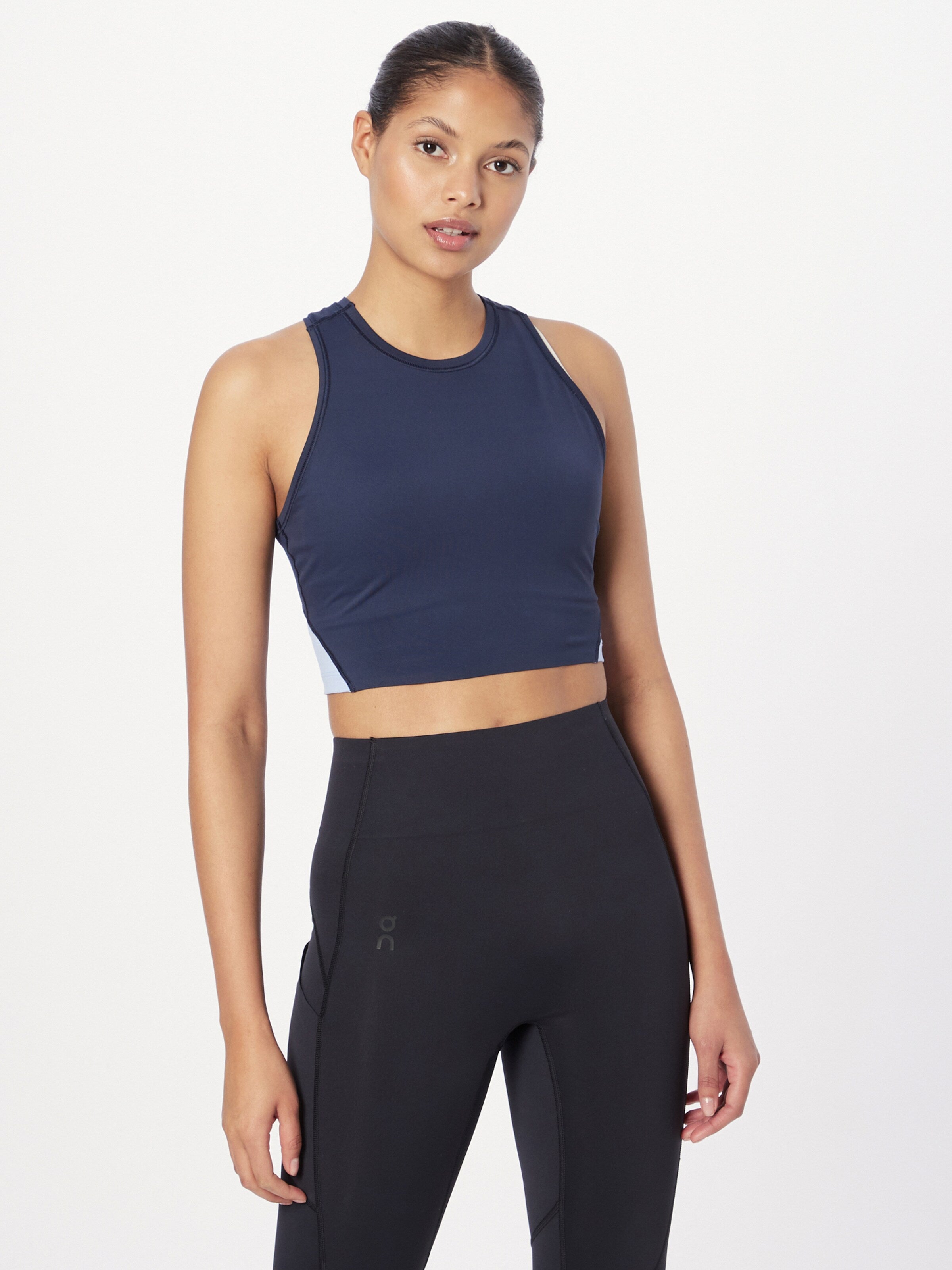 On Crop Tops Top Dames Navy / Lichtblauw