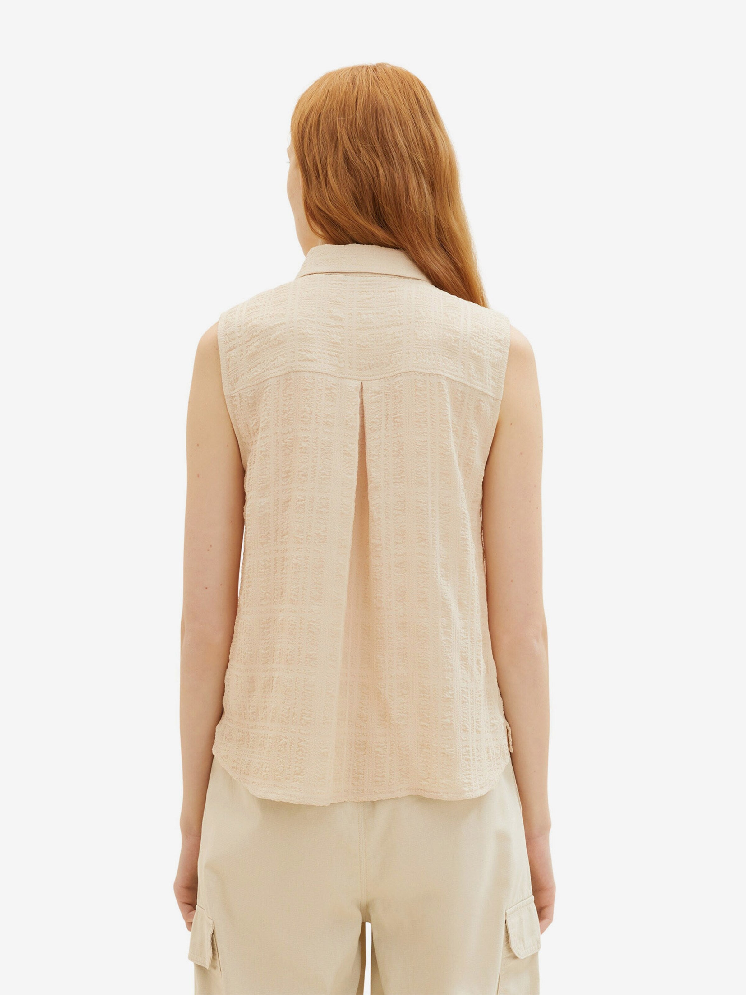 TOM TAILOR Denim Blouse Tops Blouse Dames Lichtbeige