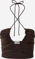  Crop Tops Top Leyli Dames Donkerbruin