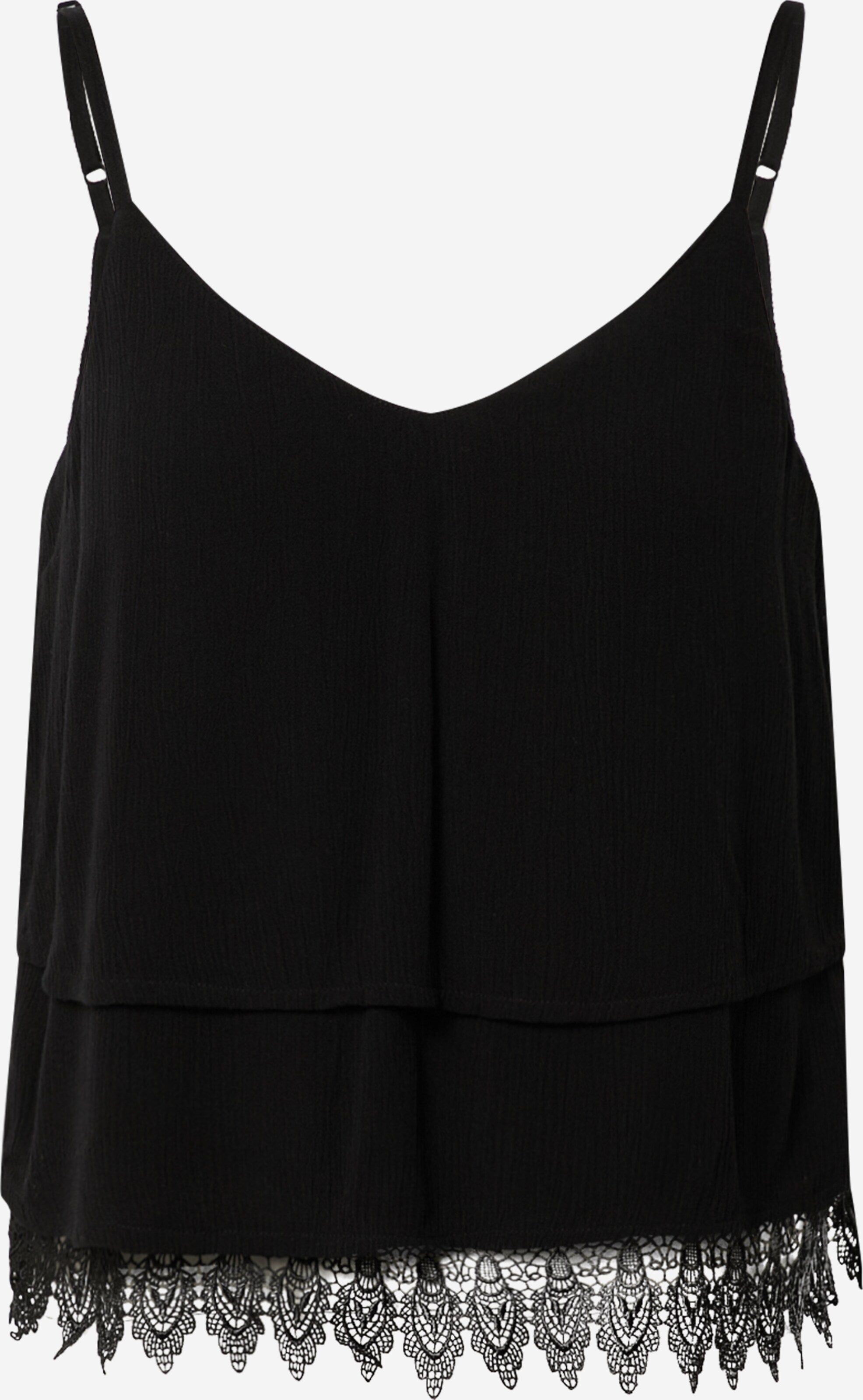 About You Kanten Tops Top Ledora Dames Zwart