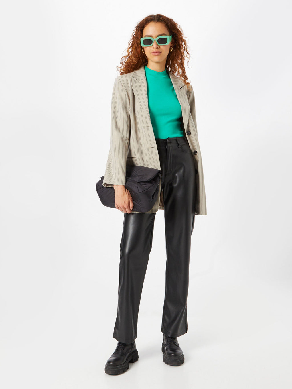 ONLY Mouwloze Shirts Top NULAN Dames Jade Groen / Zwart