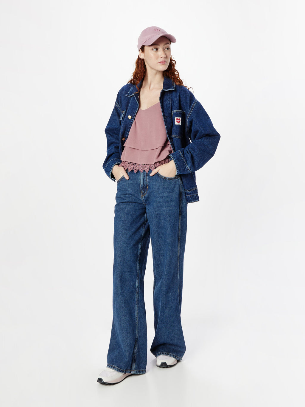 About You Kanten Tops Top Ledora Dames Roze