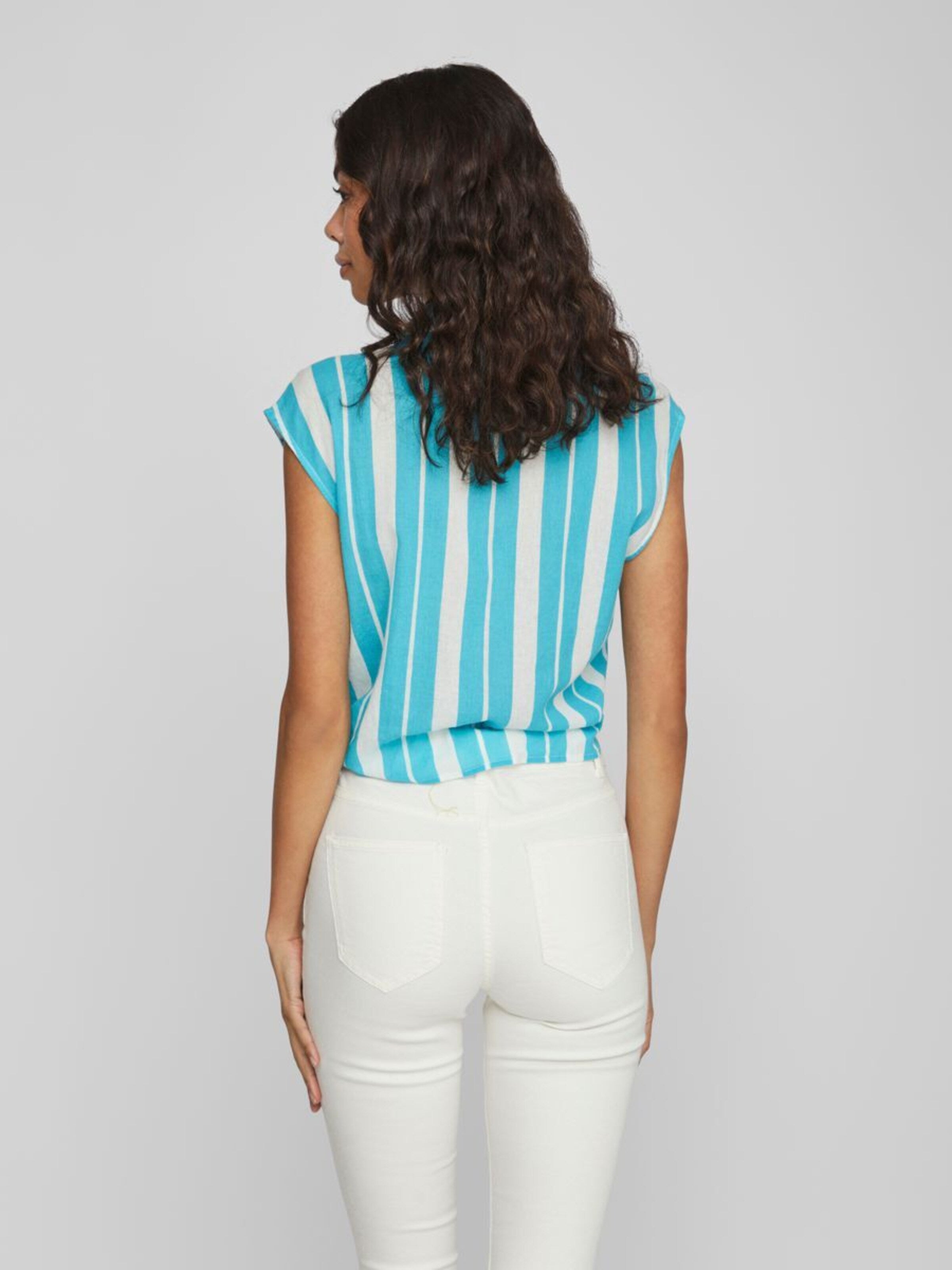 Vila Blouse Tops Blouse Dames Blauw / Wit