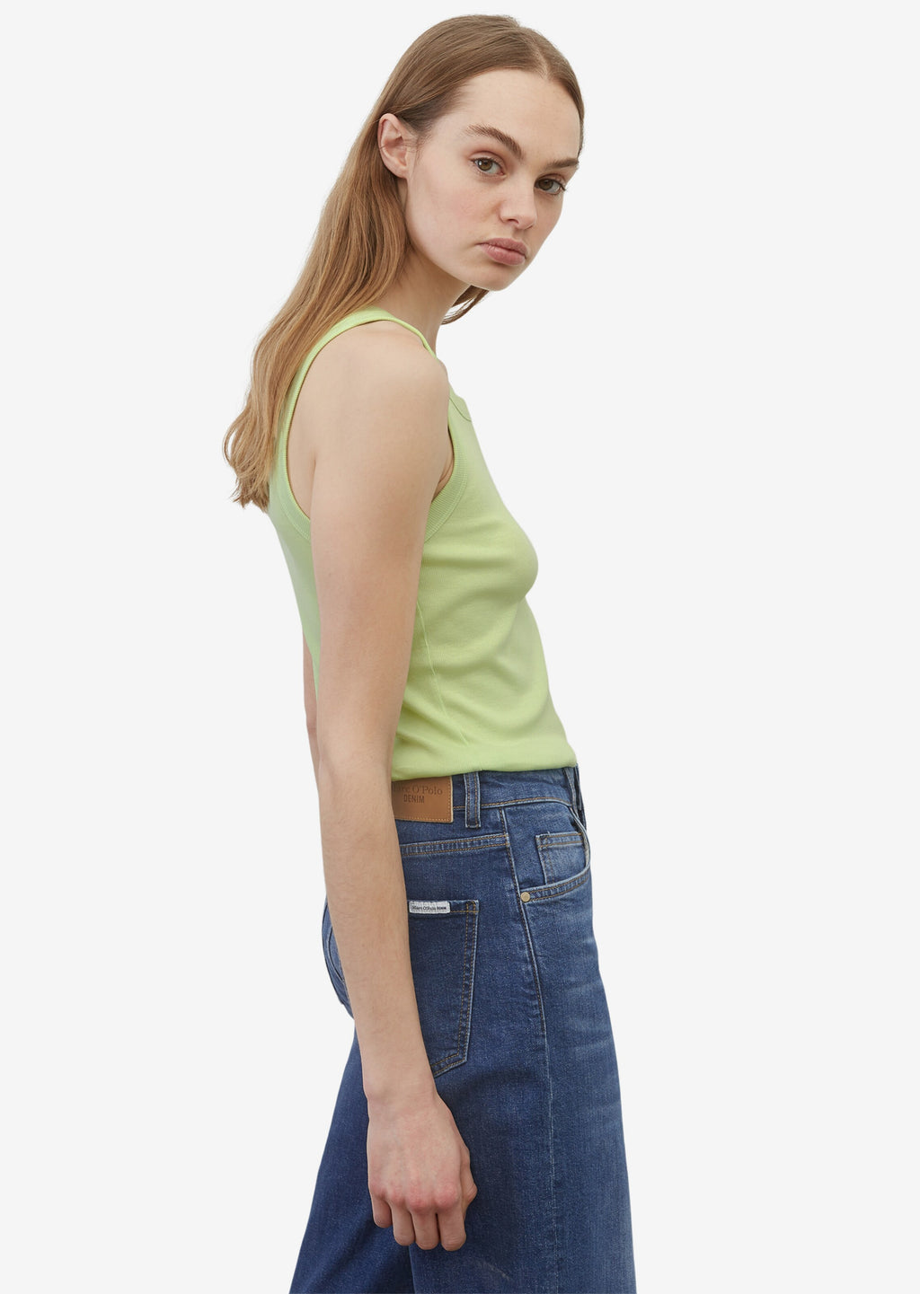 Marc O'Polo DENIM Mouwloze Shirts Top Dames Lichtgroen