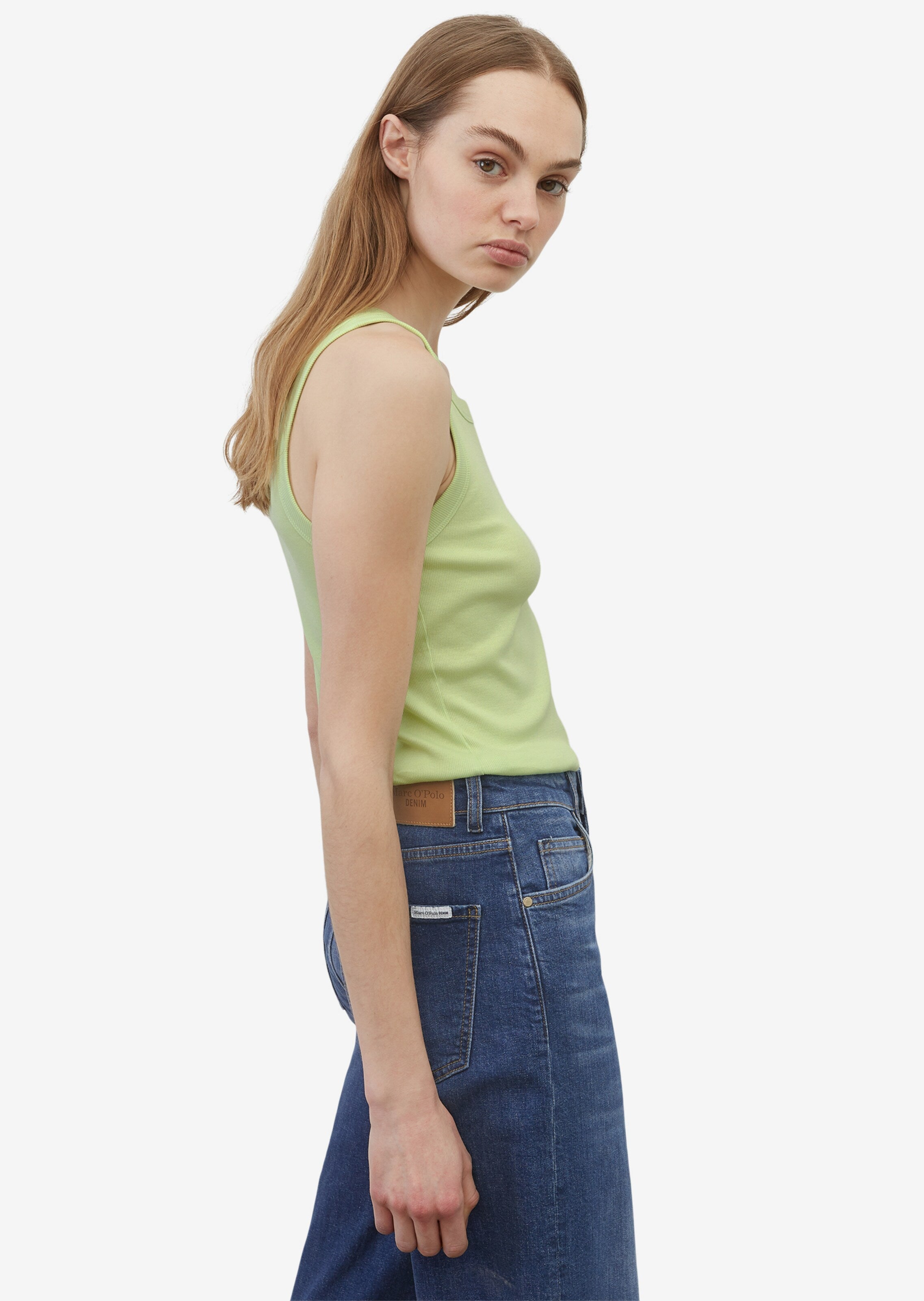 Marc O'Polo DENIM Mouwloze Shirts Top Dames Lichtgroen