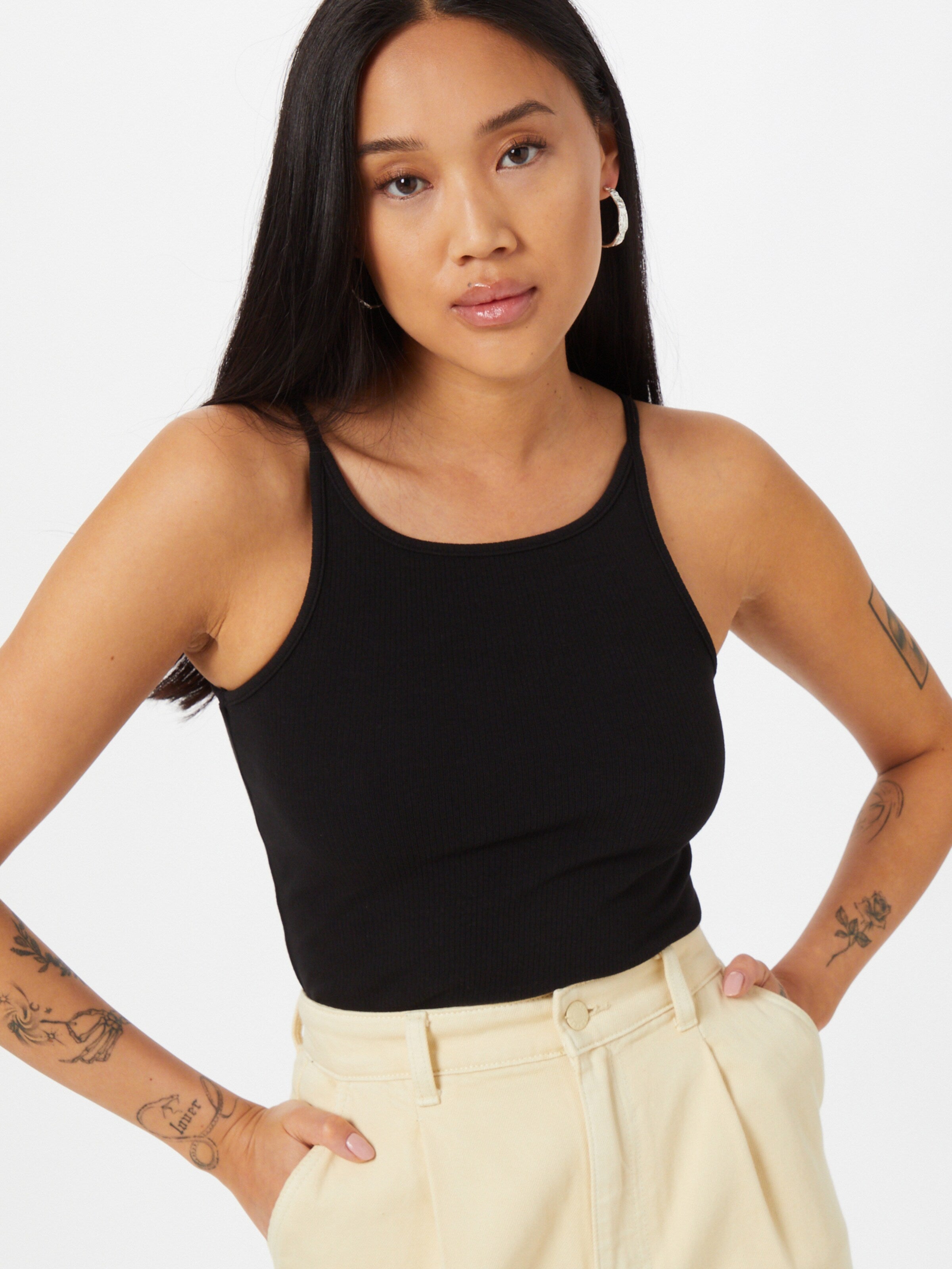 Dr. Denim Spaghetti Tops Top Winona Dames Zwart
