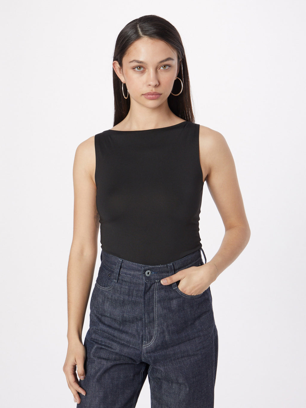 WEEKDAY Mouwloze Shirts Top Annie Dames Zwart