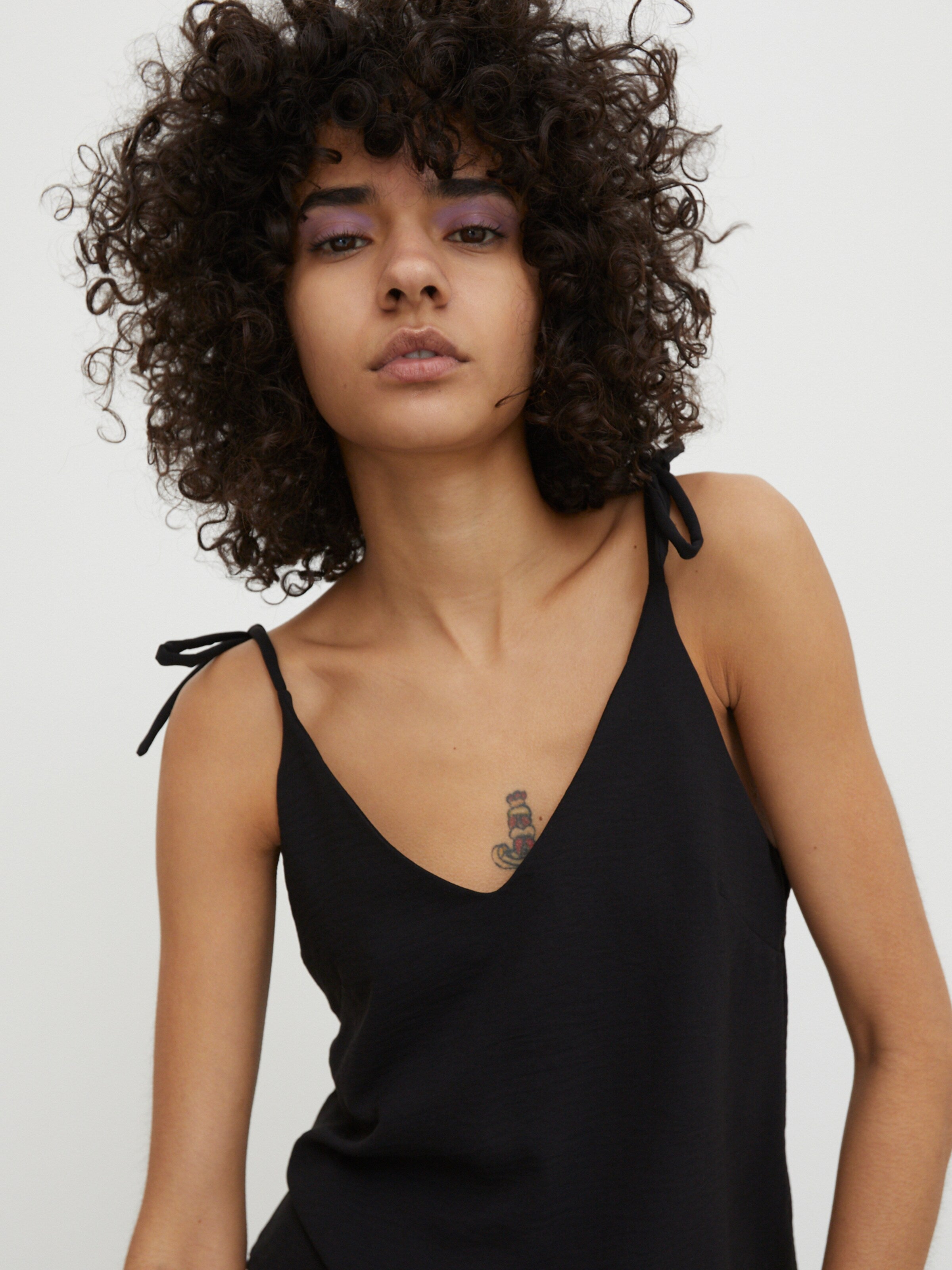 EDITED Spaghetti Tops Top Ulla Dames Zwart