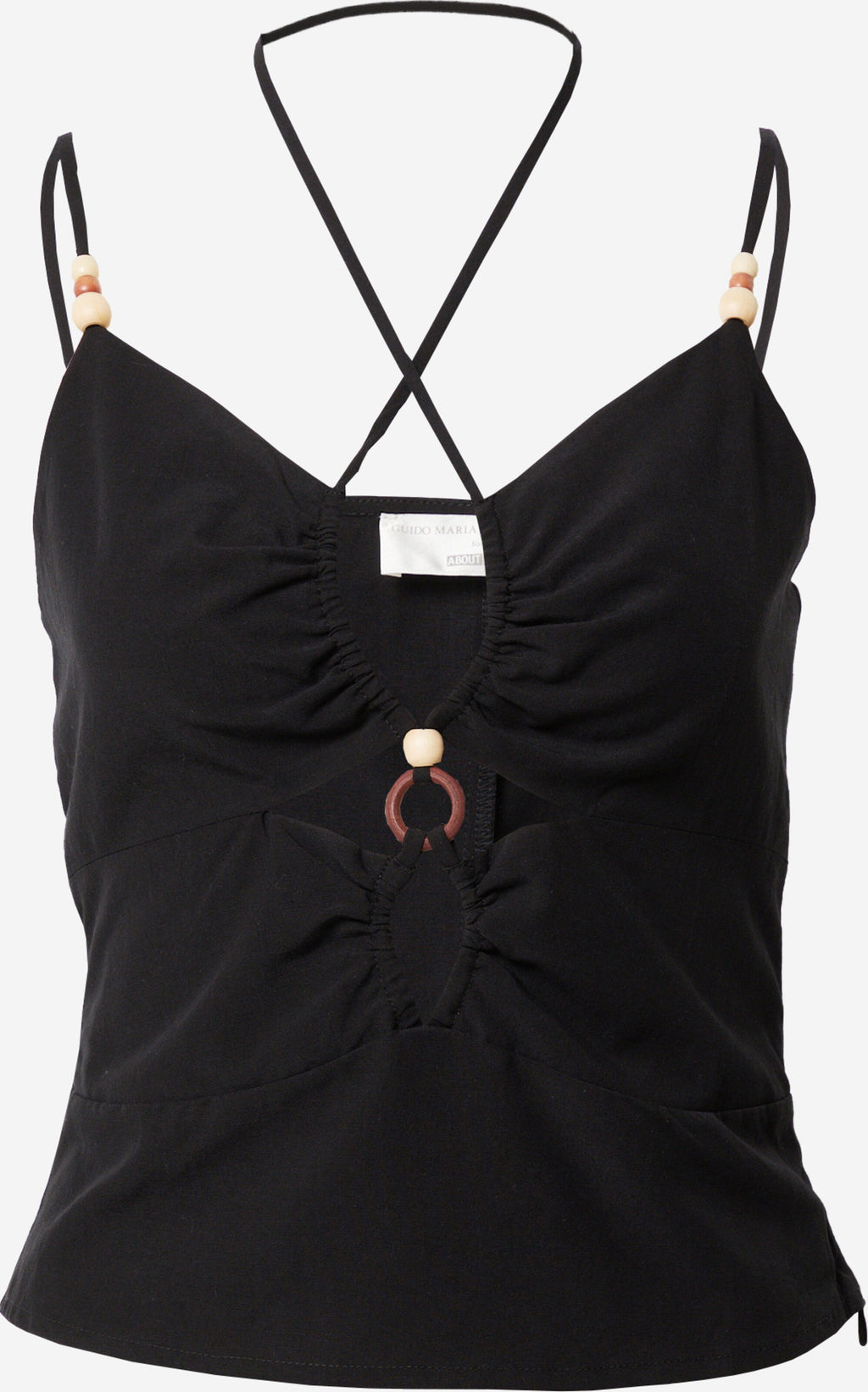  Spaghetti Tops Top Linda Dames Zwart