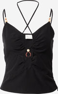  Spaghetti Tops Top Linda Dames Zwart