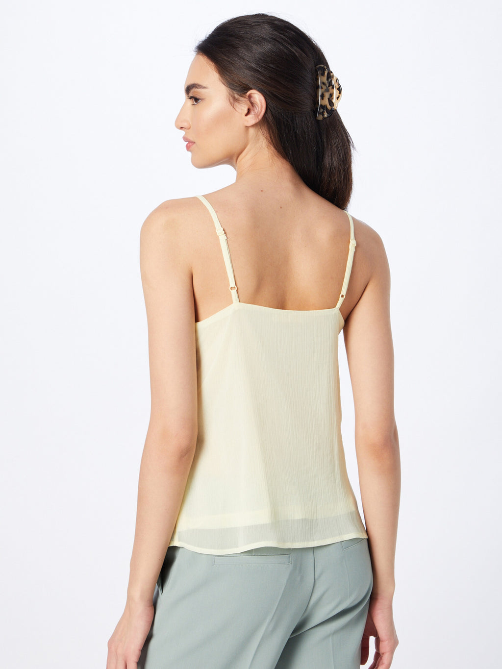 About You Spaghetti Tops Top Shirin Dames Lichtgeel