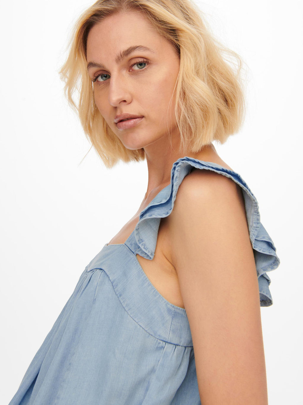 ONLY Blouse Tops Blouse Boho Dames Lichtblauw