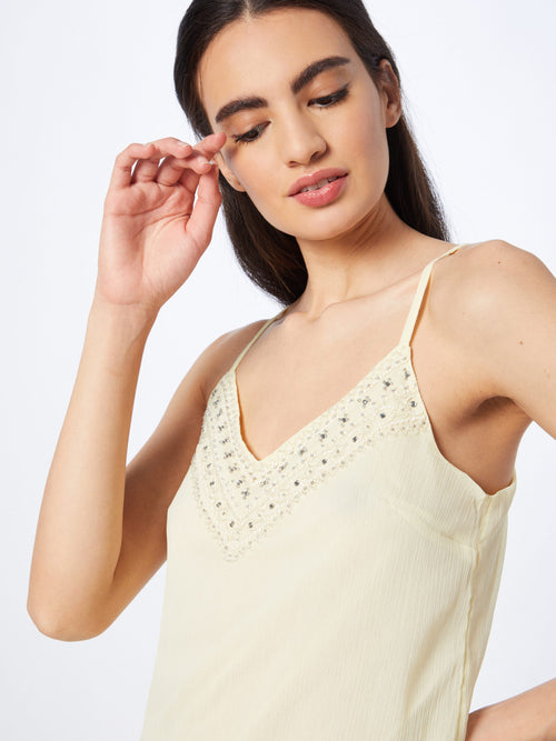 About You Spaghetti Tops Top Shirin Dames Lichtgeel
