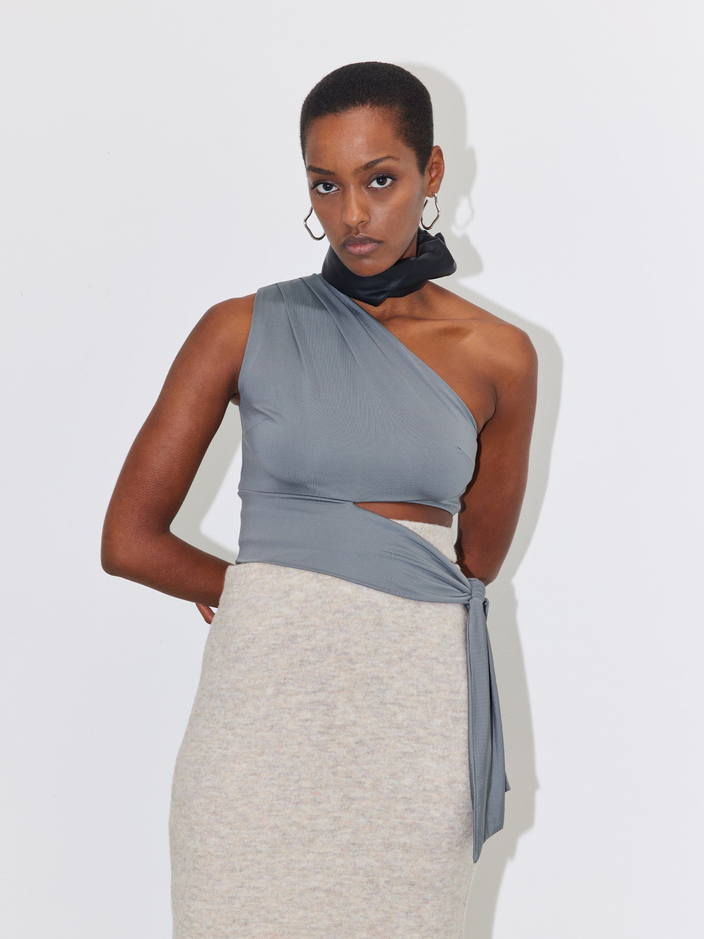  Crop Tops Top Leia Dames Basaltgrijs