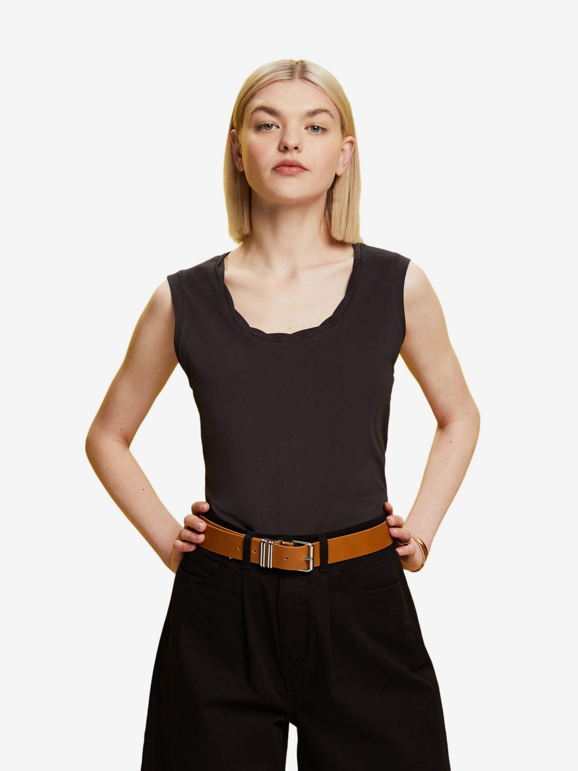 ESPRIT Mouwloze Shirts Top Dames Antraciet