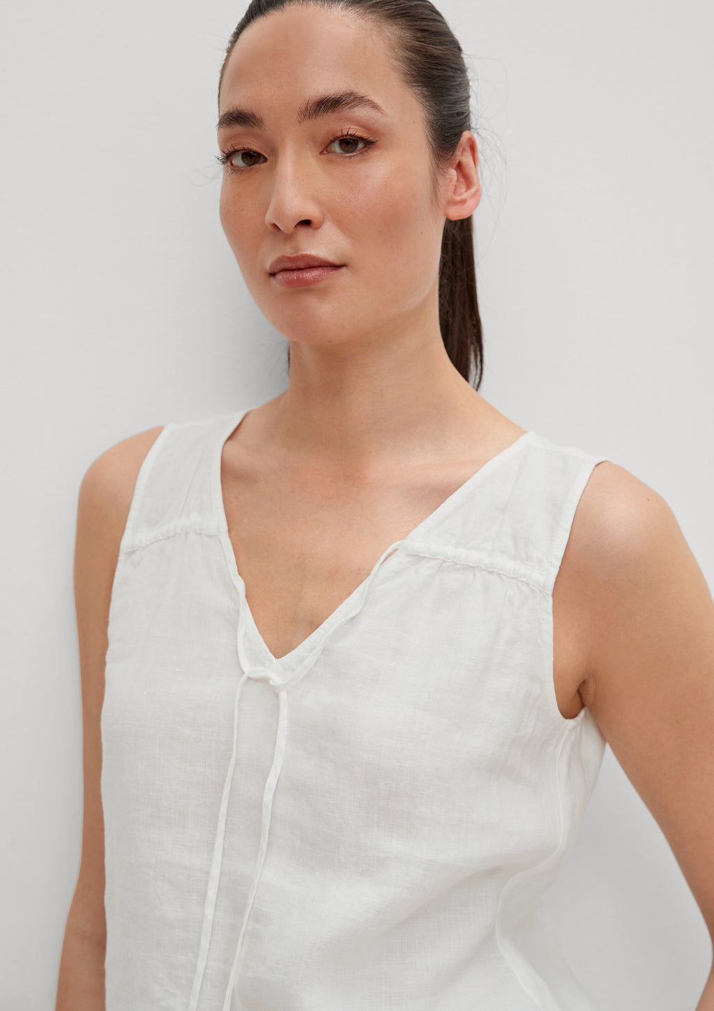 Comma Mouwloze Shirts Top Dames Offwhite