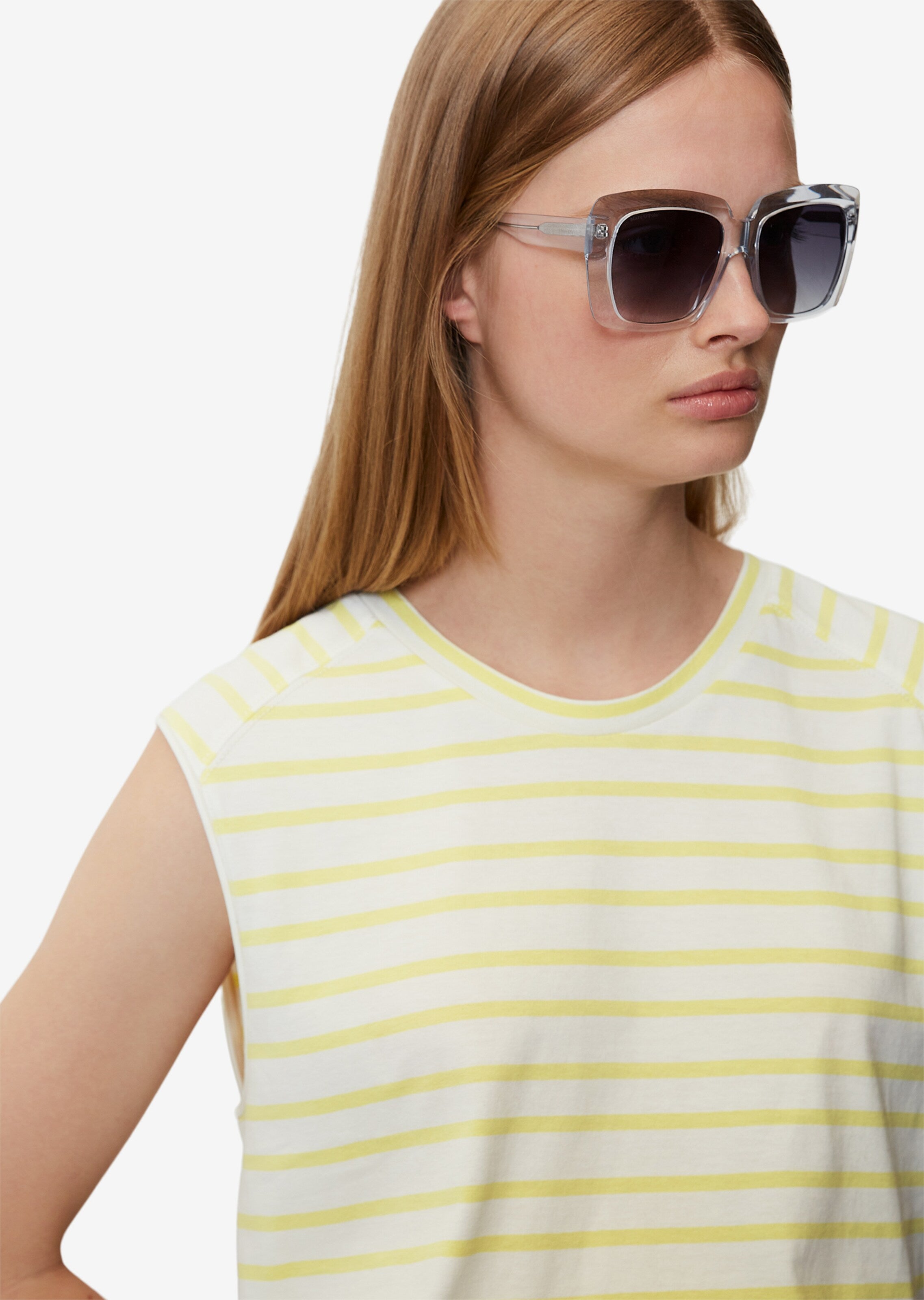 Marc O'Polo Mouwloze Shirts Top Dames Lichtgeel