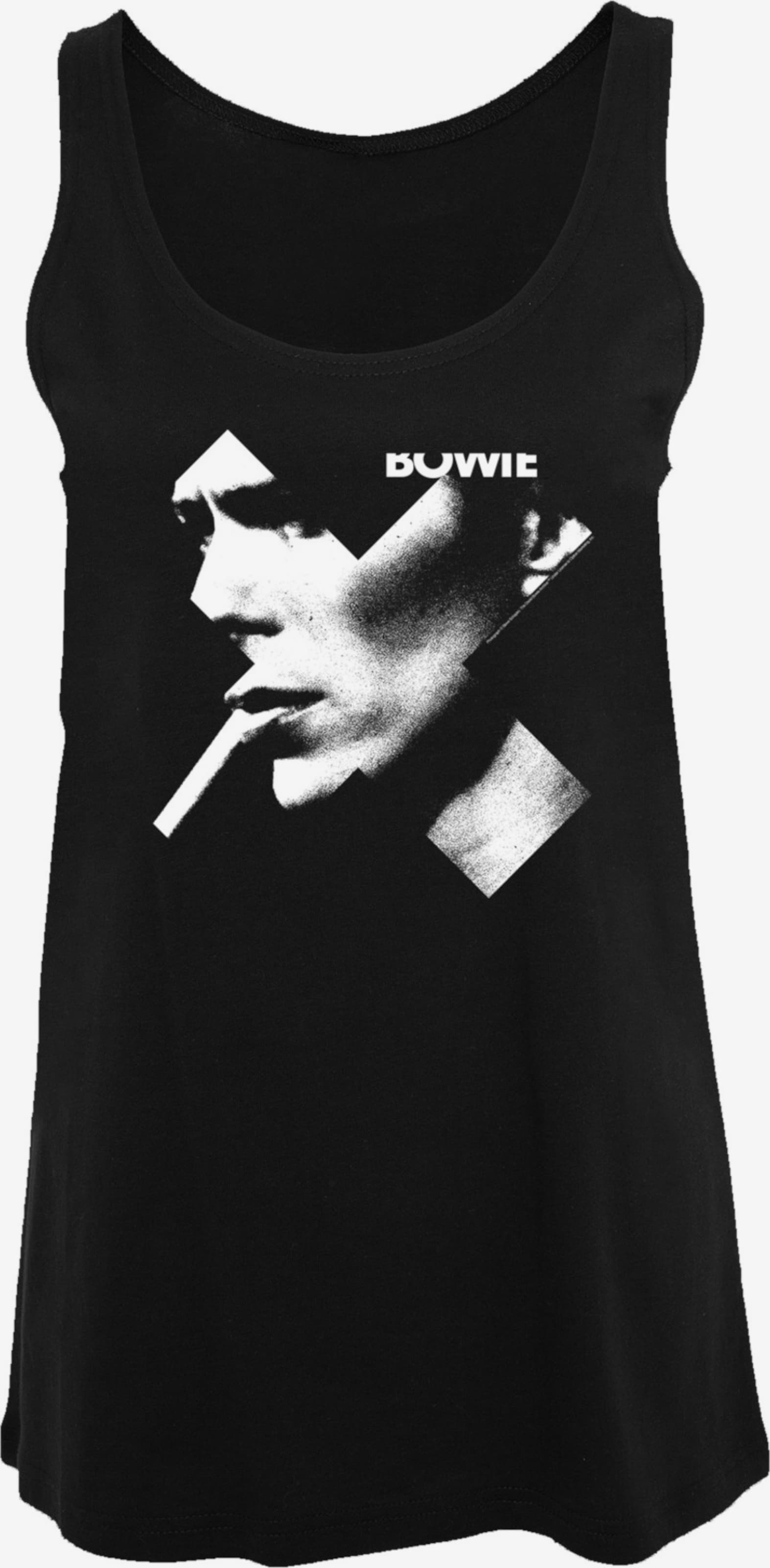 F4NT4STIC Mouwloze Shirts Top David Bowie Smoke Dames Zwart