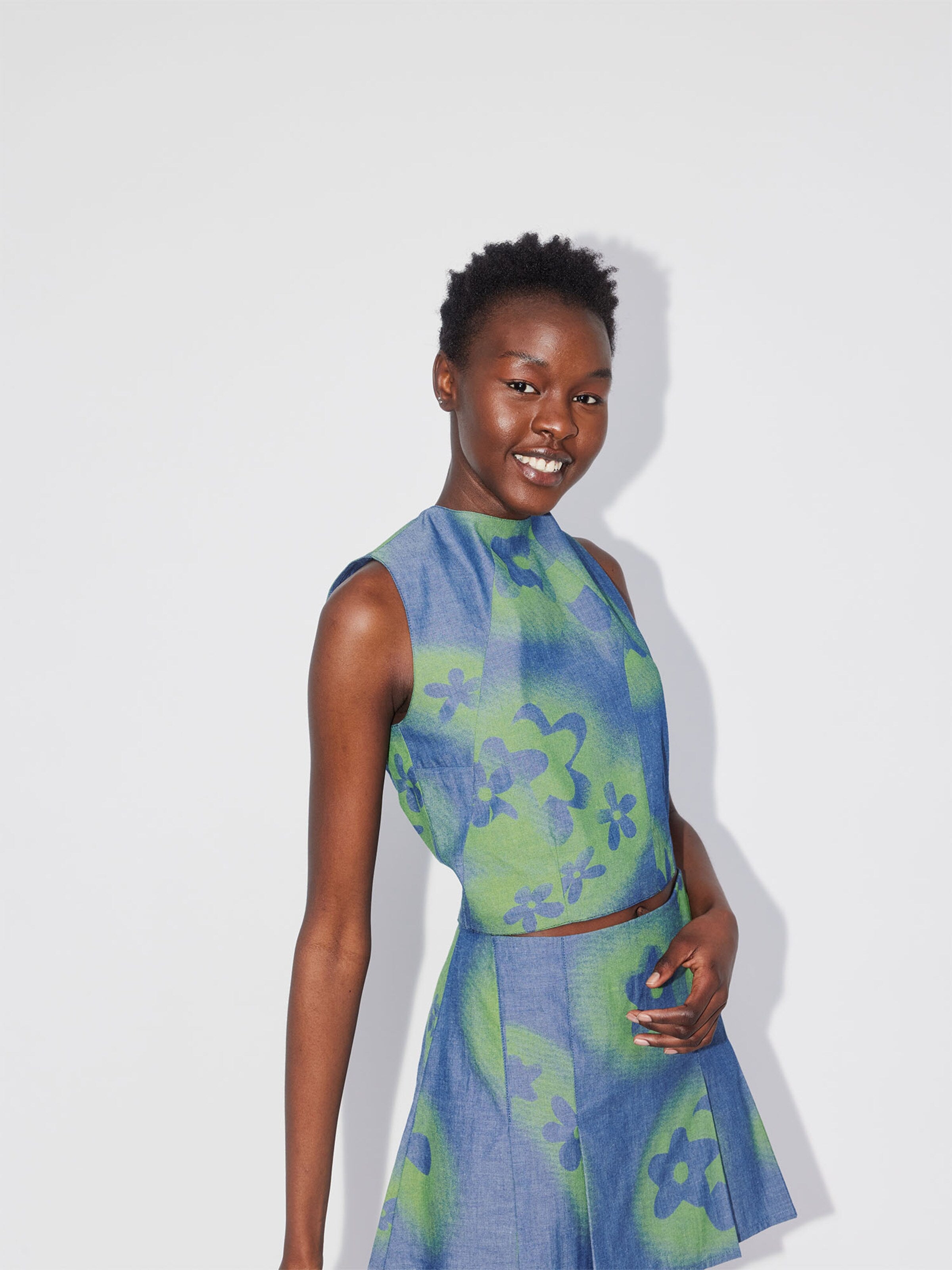  Crop Tops Top Gossy Dames Blauw / Groen