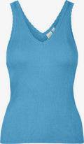 Y.A.S Mouwloze Shirts Top Balsi Dames Hemelsblauw